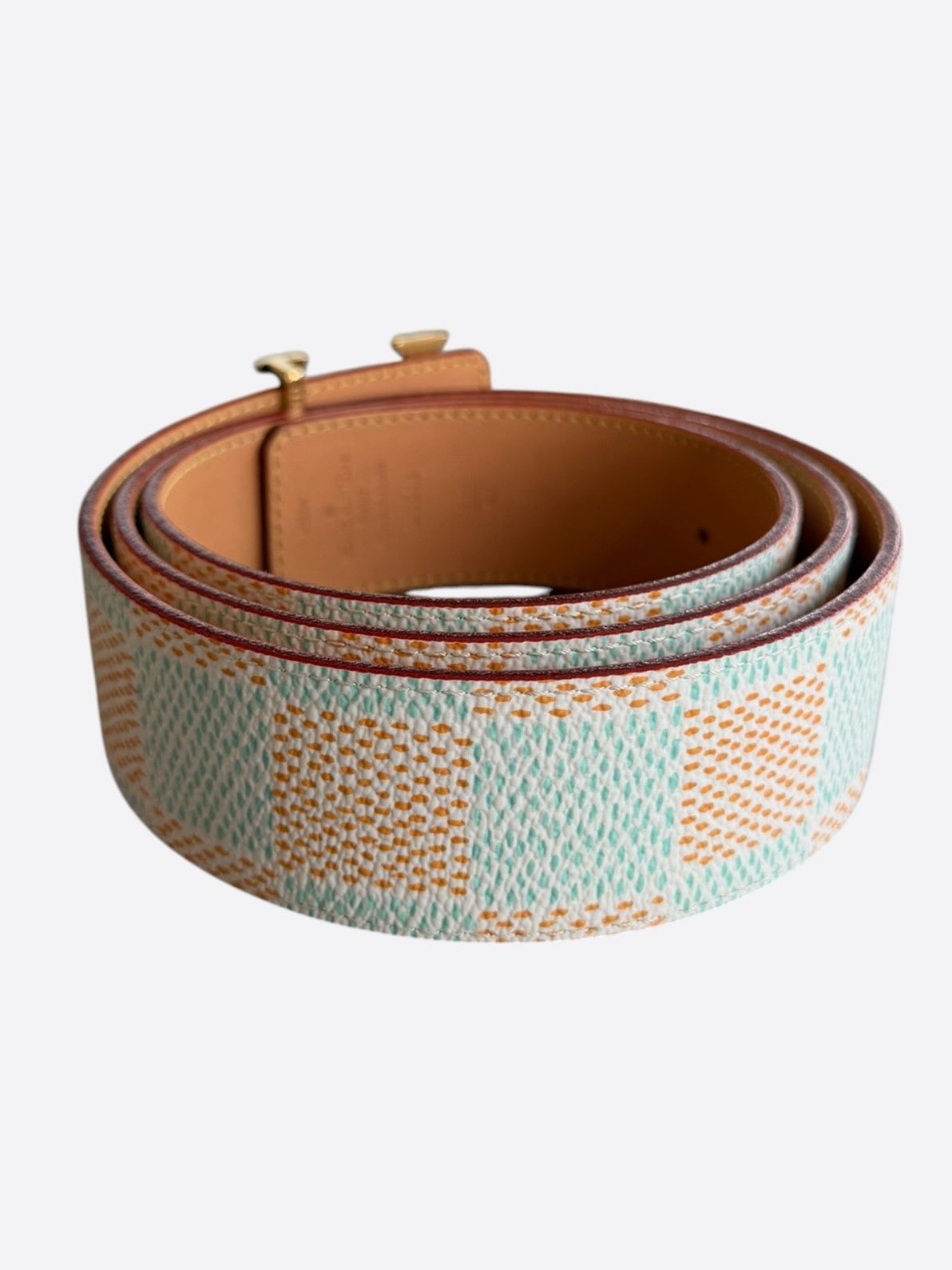 Louis Vuitton Louis Vuitton White, Blue & Orange Damier Belt Size 34 - 2 Thumbnail