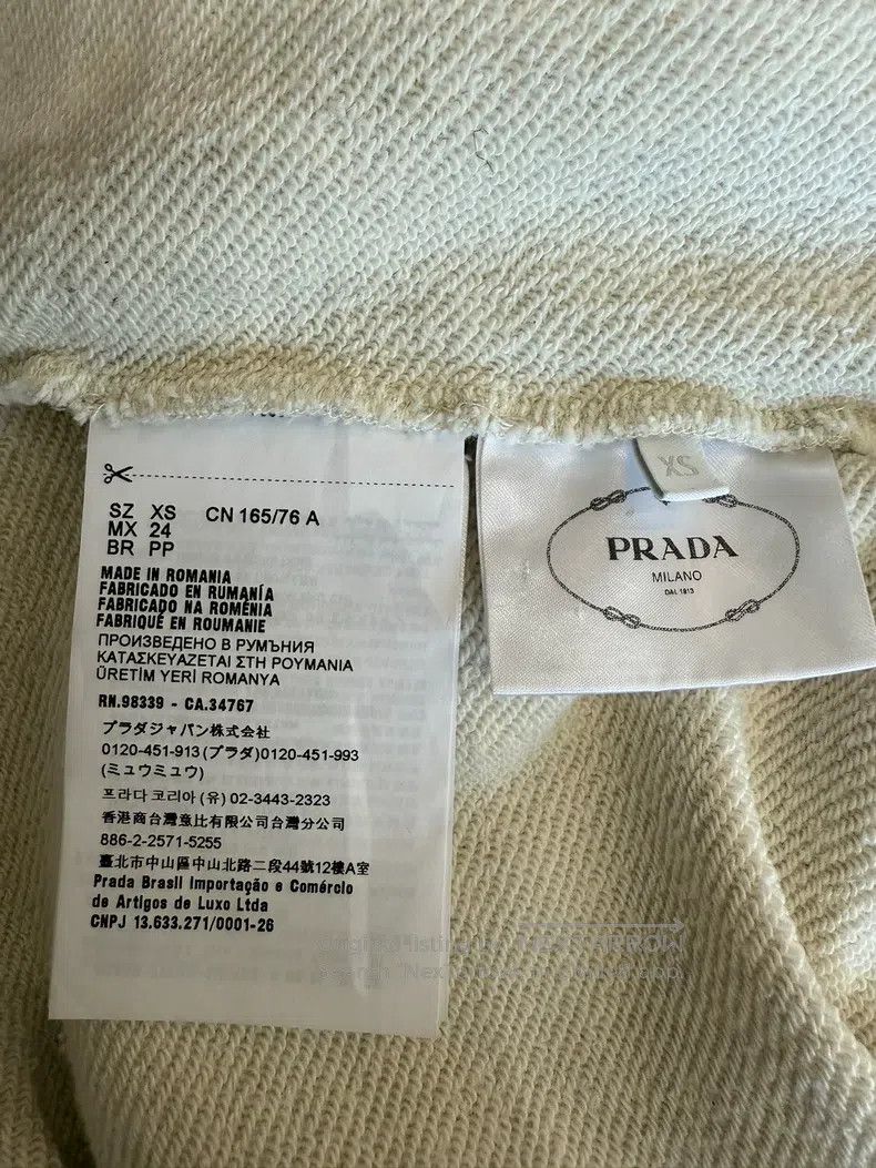 Prada Prada Oat-coloured hooded sweatshirt Size XS / US 0-2 / IT 36-38 - 5 Thumbnail