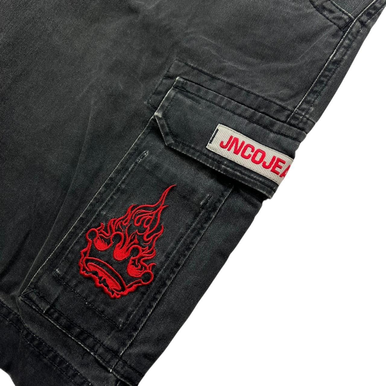 JNCO Vintage Embroidered Flame Crown Jnco Cargo Shorts - Waist 34 Size US 34 / EU 50 - 3 Thumbnail