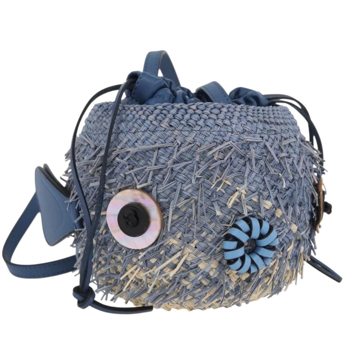 Loewe LOEWE Basket Bag Blow Fish Shoulder Bag Raffia Light Blue Size ONE SIZE - 1 Thumbnail