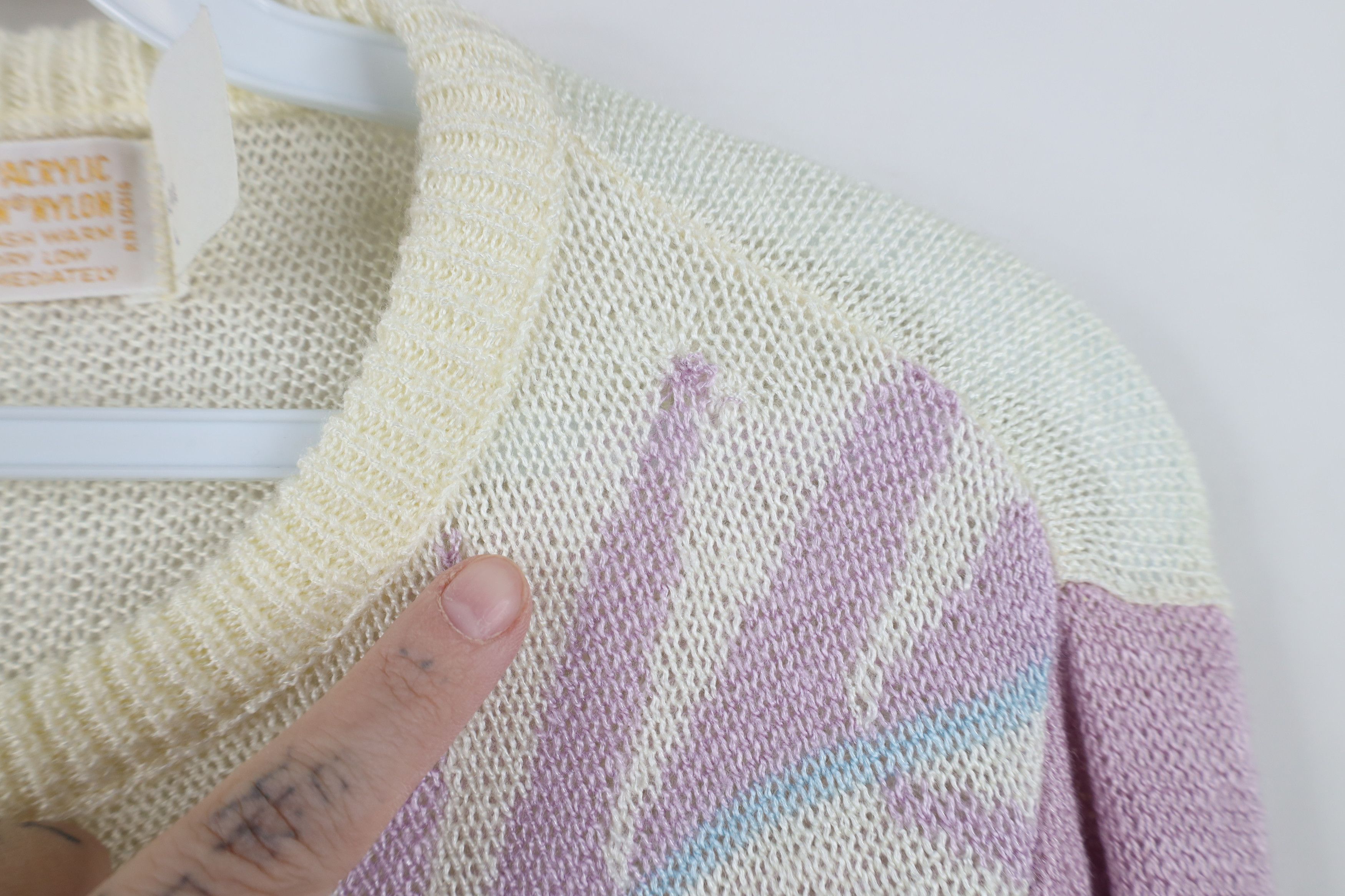 Vintage Vintage 70s 80s Mid Mod Loose Knit Nature Leaf Sweater Size L / US 10 / IT 46 - 4 Thumbnail