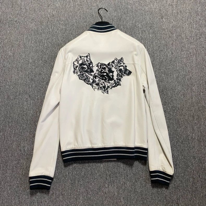 Dior Dior 05ss White Lambskin Three Wolf Leather Jacket 2501-Nex Size US M / EU 48-50 / 2 - 2 Thumbnail
