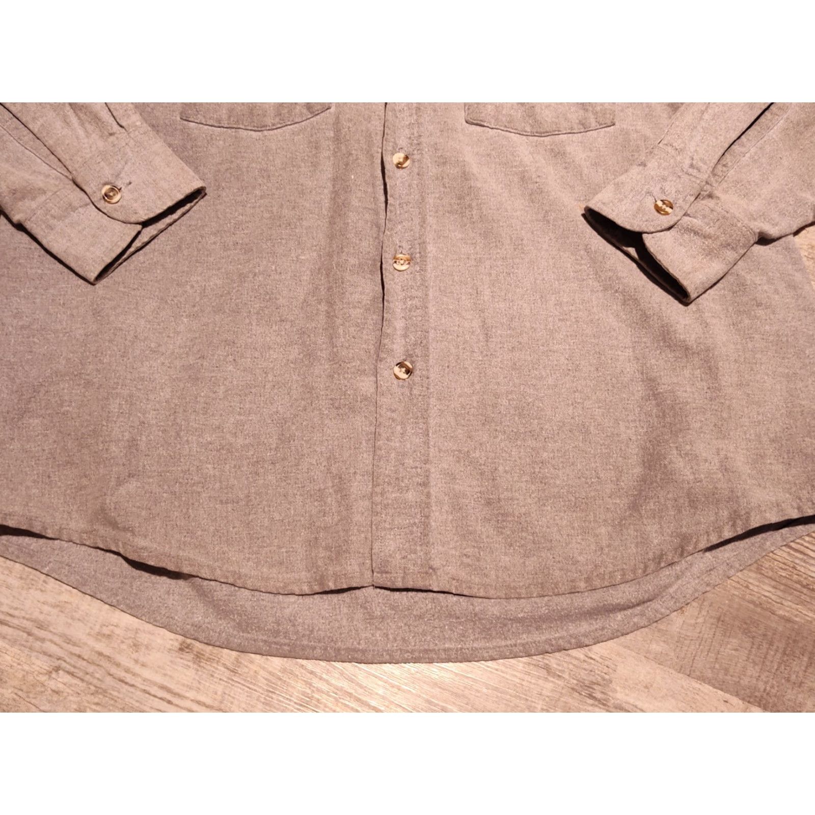 Vintage VINTAGE Five Brother Men's Gray Cotton Flannel Button-Up Shirt Adult Large XL Fall Winter Retro USA Size US L / EU 52-54 / 3 - 2 Thumbnail
