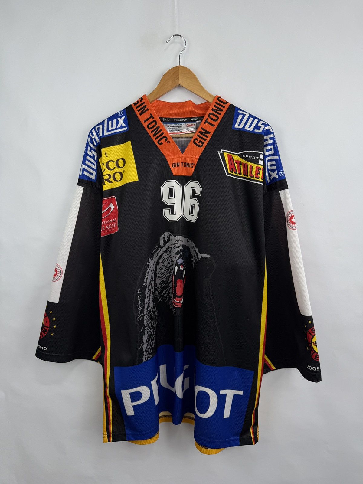NHL 🇨🇭 2009 SC Bern #96 DUBE Switzerland Hockey Jersey Peugeot Size US L / EU 52-54 / 3 - 3 Thumbnail