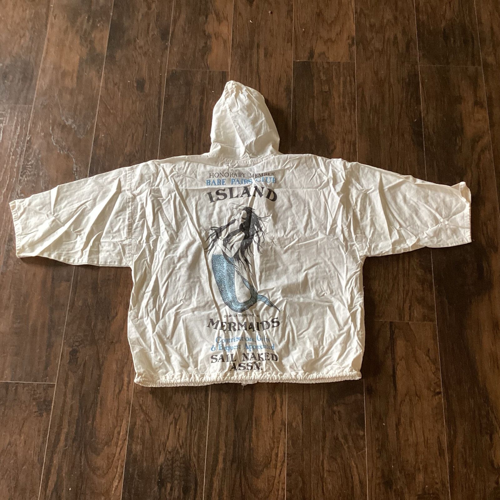 Vintage VTG 90s Mermaid Sail Naked Boating Hooded Shirt Size US L / EU 52-54 / 3 - 3 Thumbnail