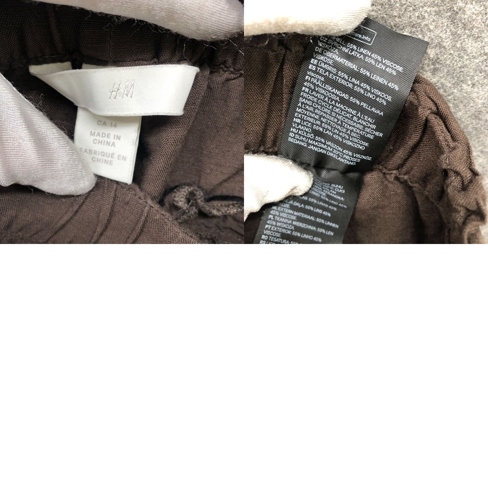 H&M H&M Linen Blend Cropped Pants Womens Size 14 Brown High Rise Tapered Casual Size 36" / US 14 / IT 50 - 8 Thumbnail
