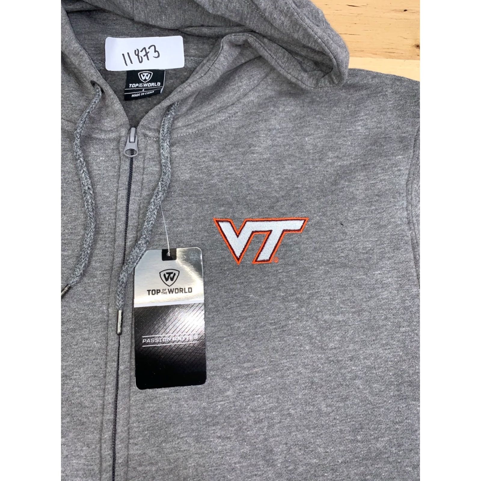 Top Of The World Top of the World Jacket Mens L Gray Full Zip Hooded College Sports University All Seasons Size US L / EU 52-54 / 3 - 3 Thumbnail