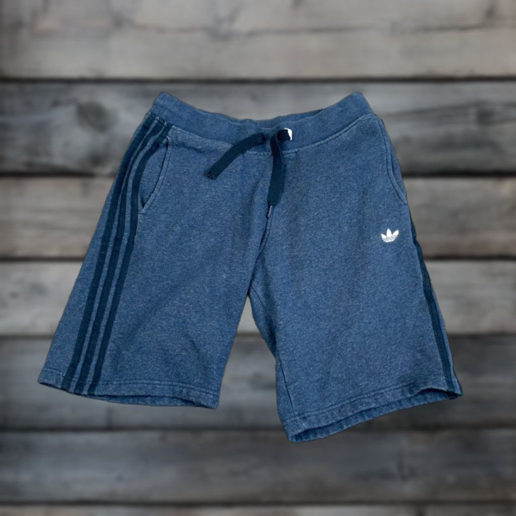 Nike adidas Blue Sweat Shorts Drawstring Inseam 9" Small Elastic Waist Pockets Adult Men Size US 29 - 1 Thumbnail
