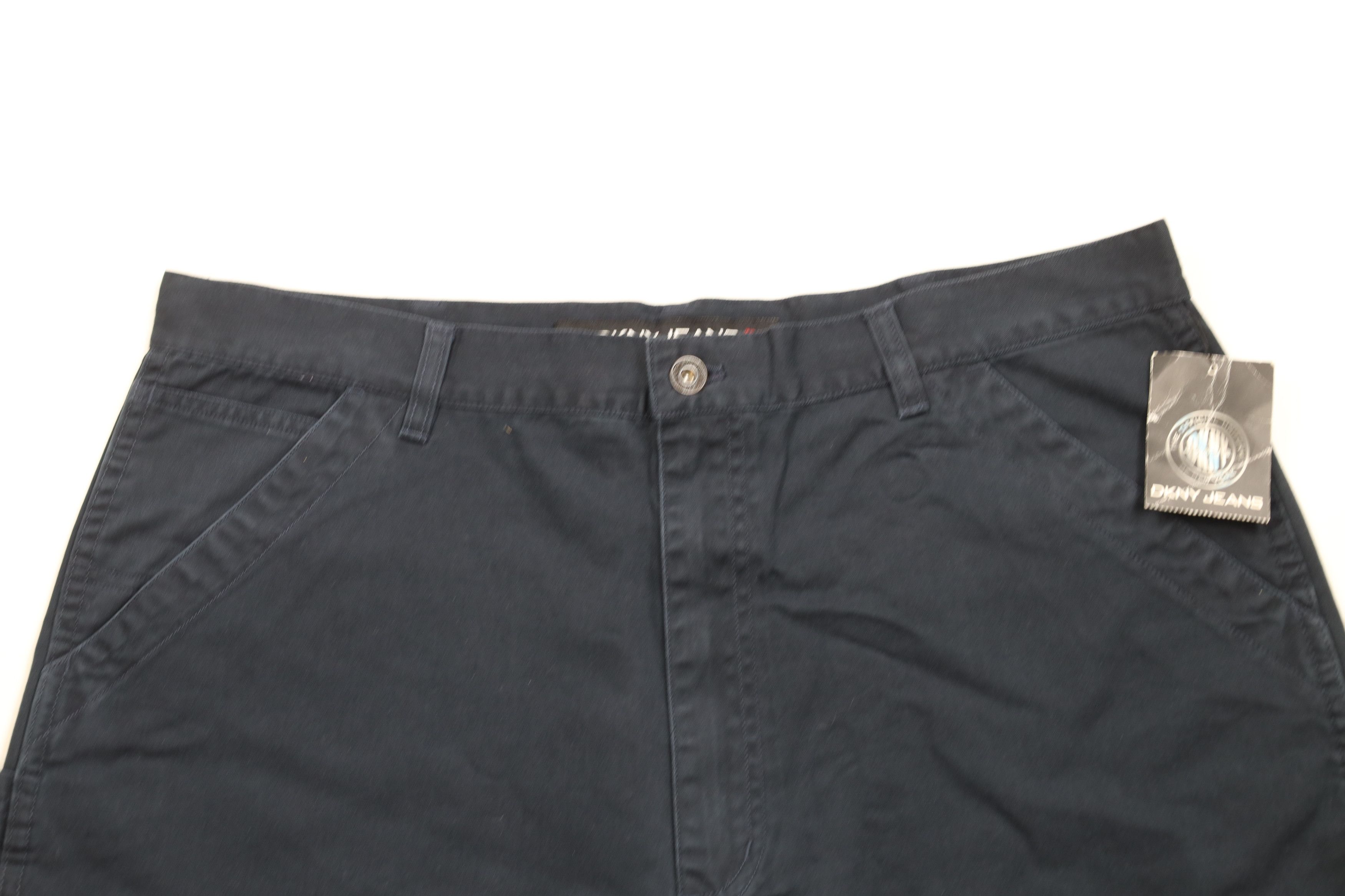 Deadstock Vintage 90s DKNY Baggy Dungaree Chino Shorts Blue