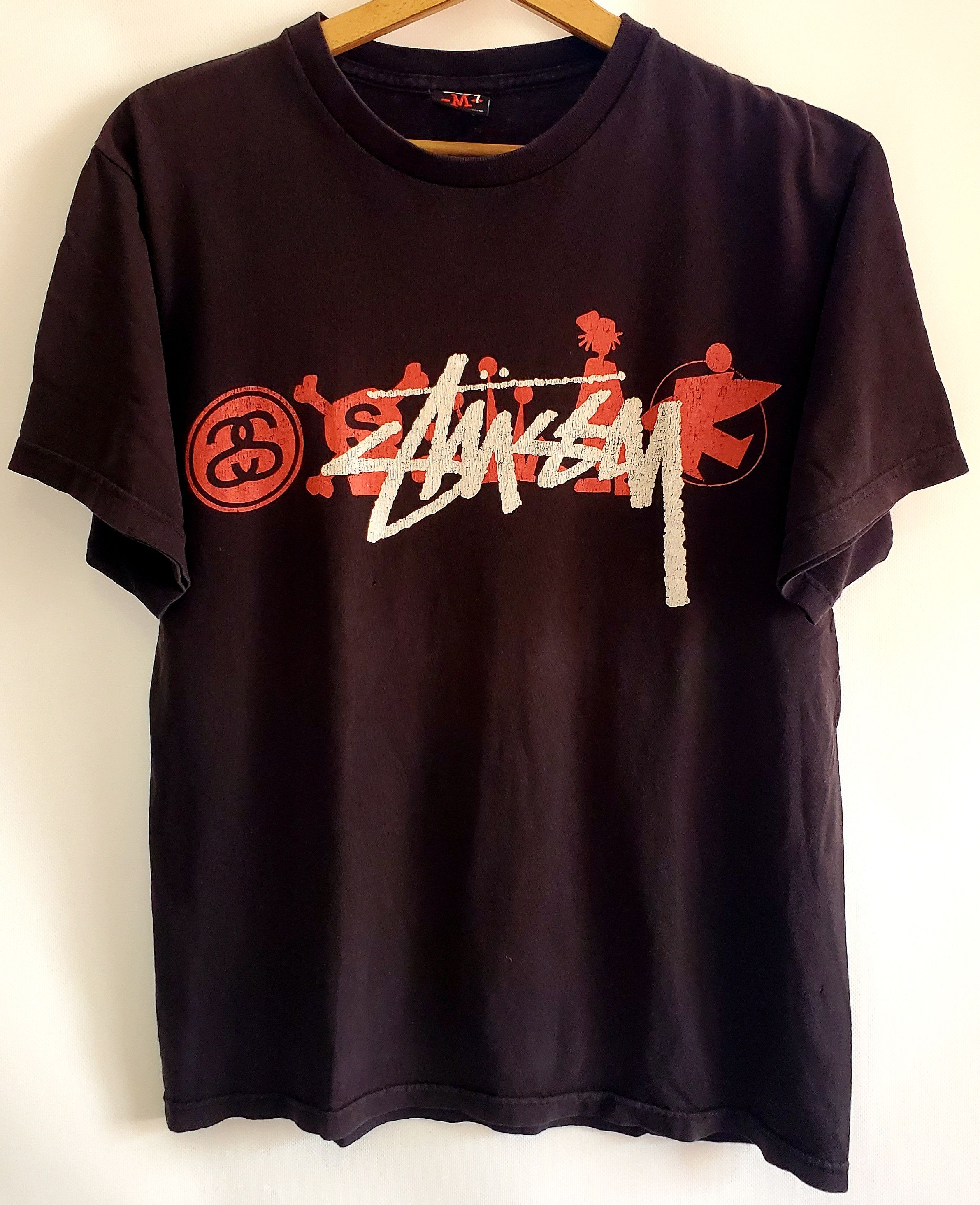トップス Vintage stussy Vintage 90s Stussy Rare Purple All over Logo Print