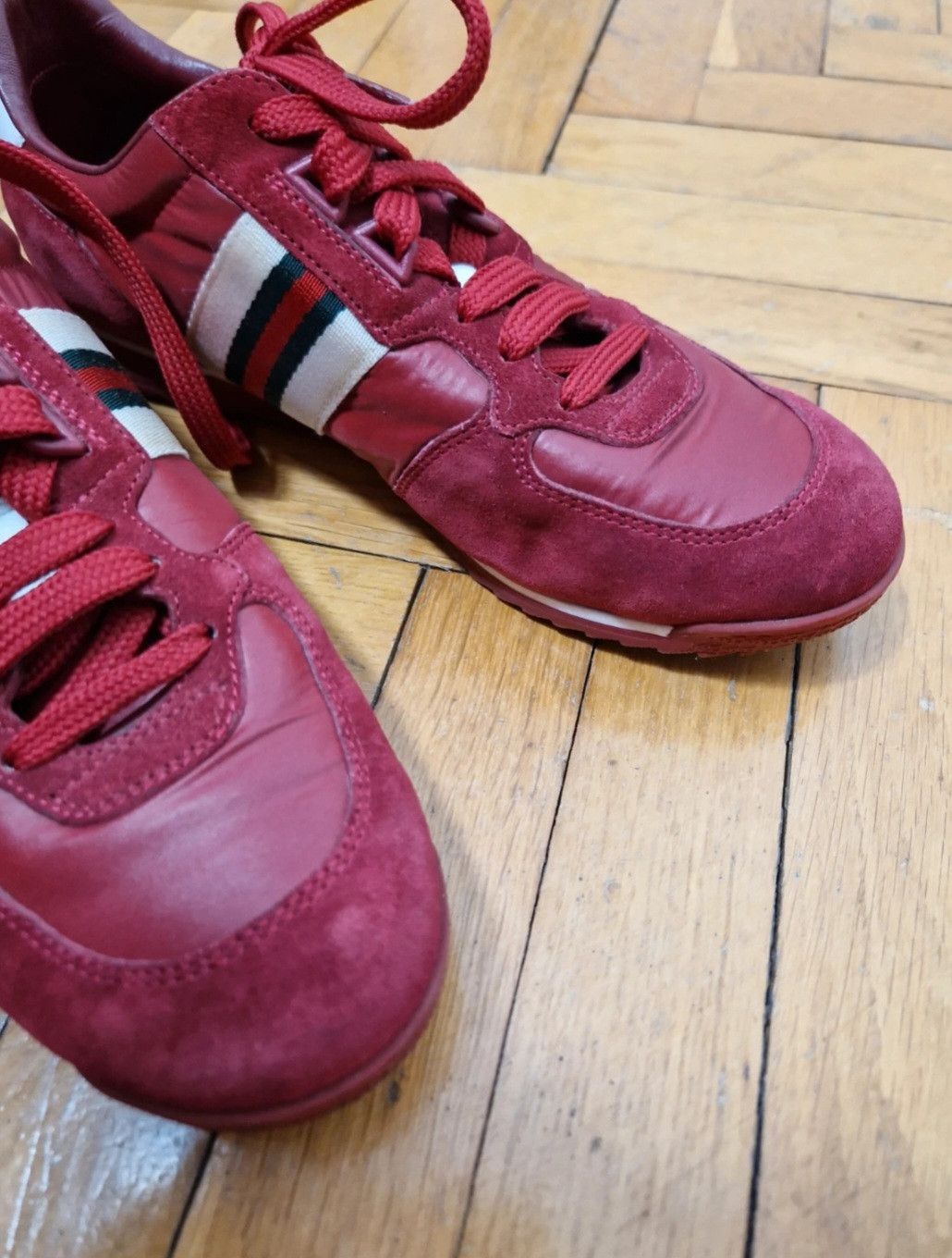Gucci Gucci burgundy leather sneakers Size US 7.5 / IT 37.5 - 6 Thumbnail