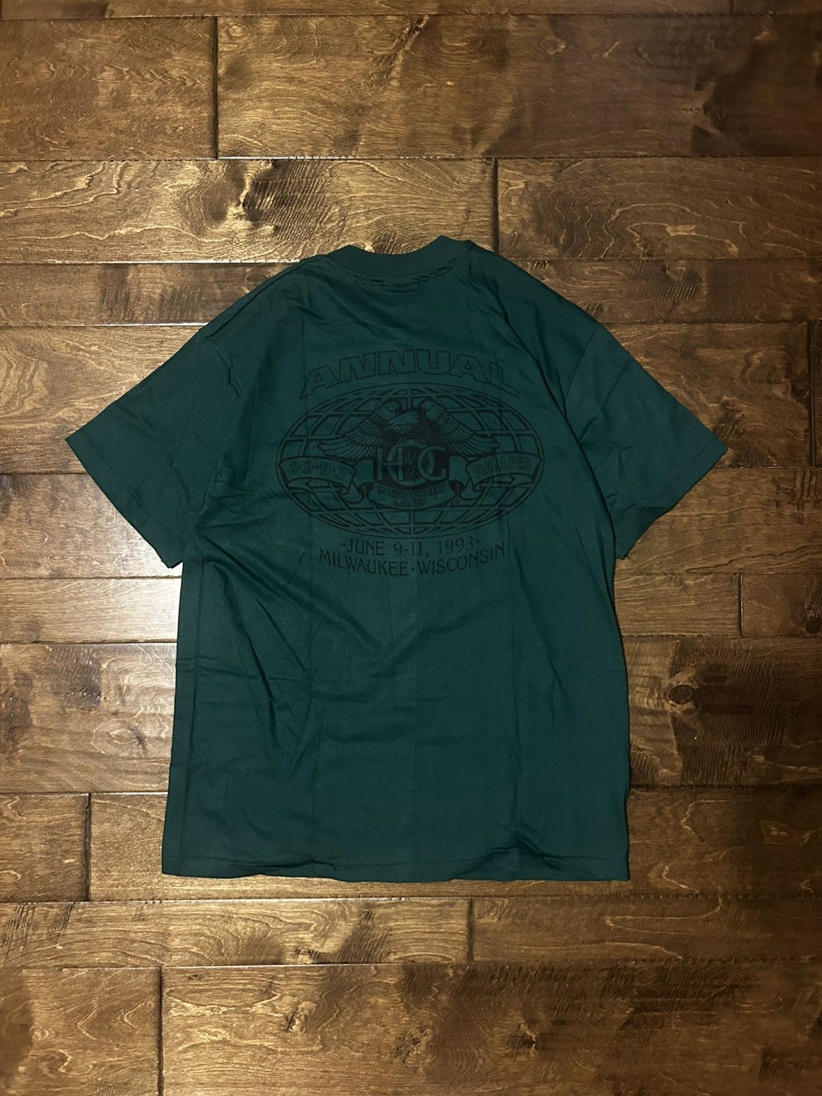 Harley Davidson × Vintage Vintage 1993 Harley Davidson Pine Green Shirt Size US L / EU 52-54 / 3 - 3 Thumbnail