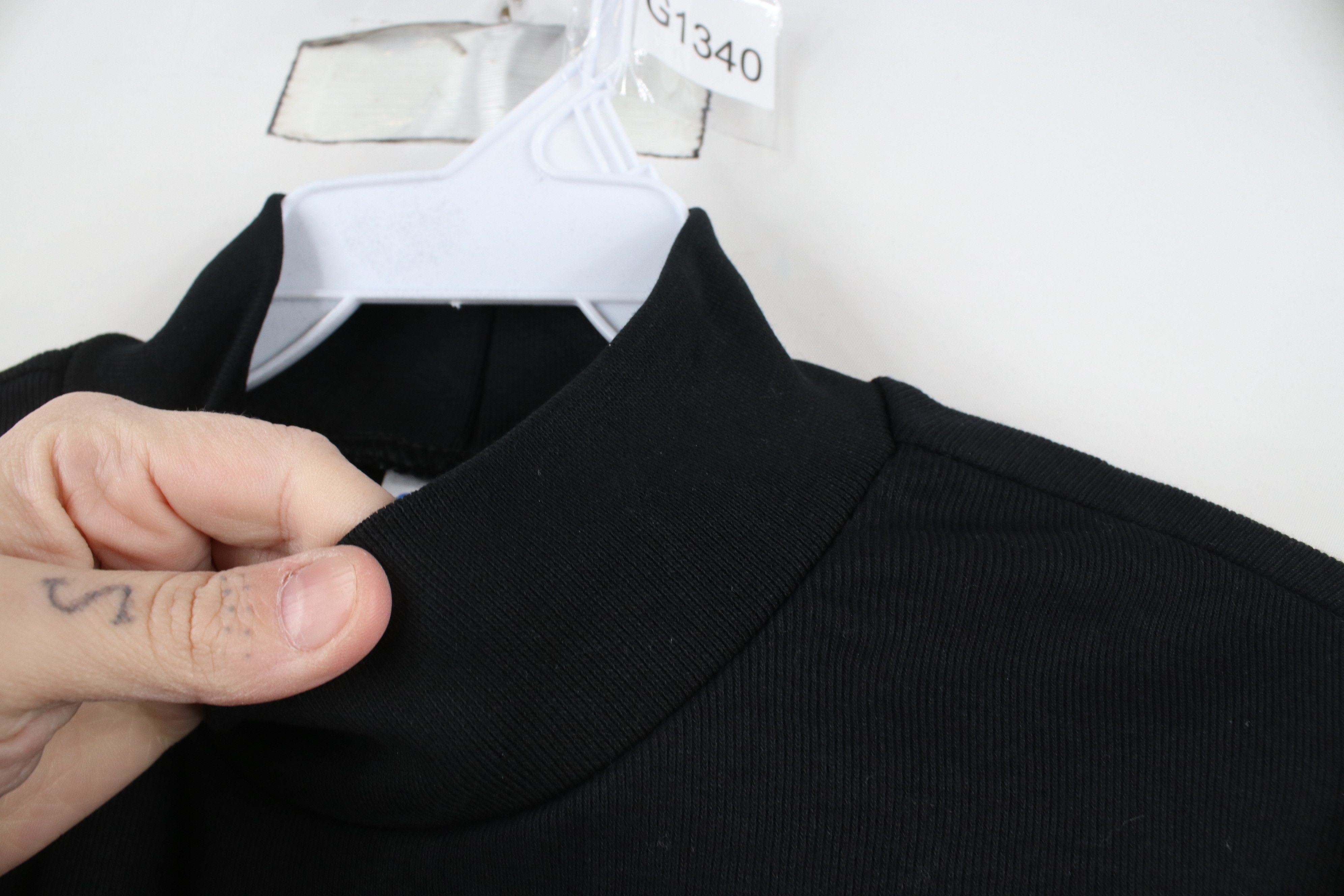 Majestic × Vintage Vintage 90s Majestic Ribbed Knit Mock Neck T-Shirt Black USA Size US M / EU 48-50 / 2 - 7 Thumbnail