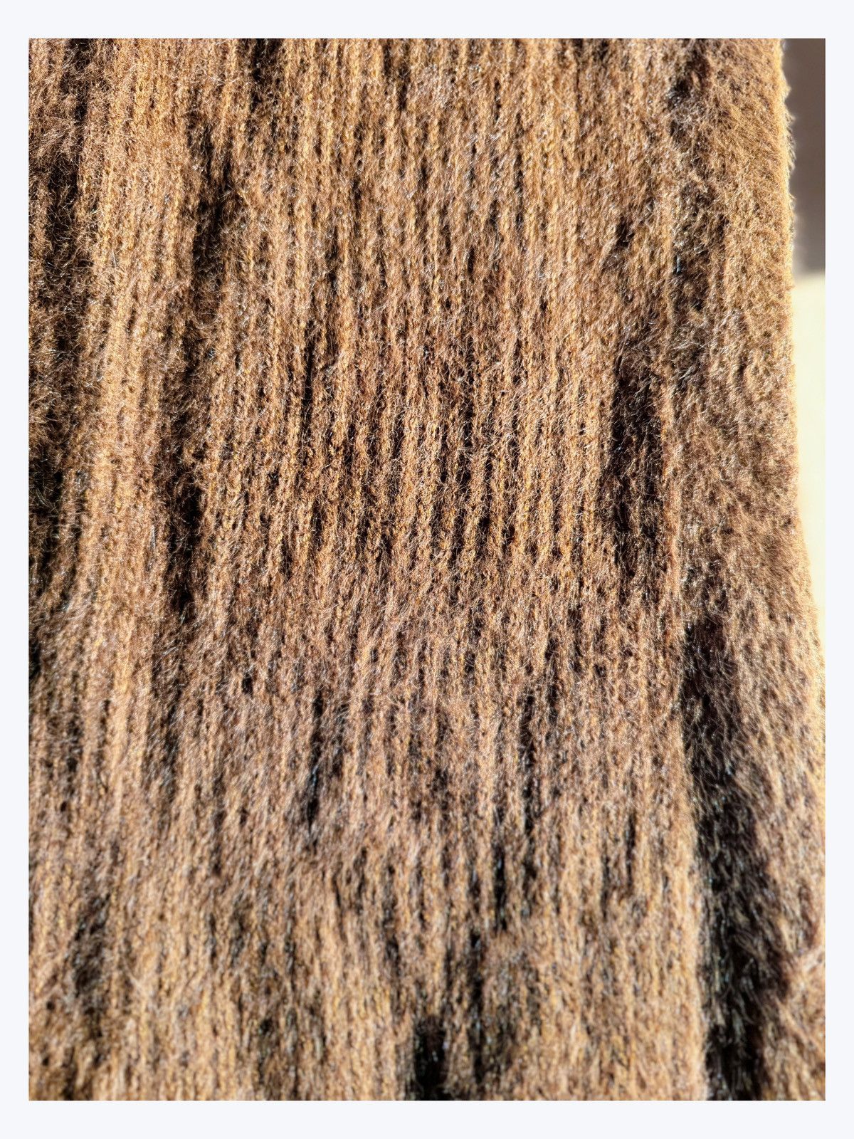 Other Soft Textured Fuzzy Knit Scarf - Warm Chocolate Brown Size ONE SIZE - 4 Thumbnail