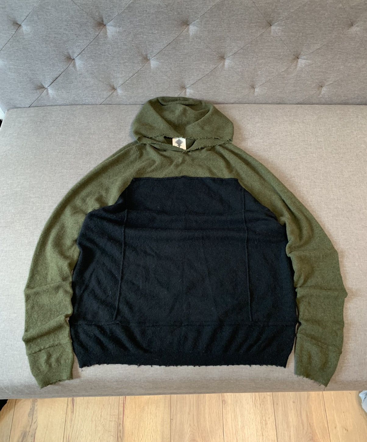 If Six Was Nine × Japanese Brand × Le Grande Bleu (L.G.B.) Forcerepublik Blackout Yak wool distressed Hoodie Size US L / EU 52-54 / 3 - 1 Thumbnail