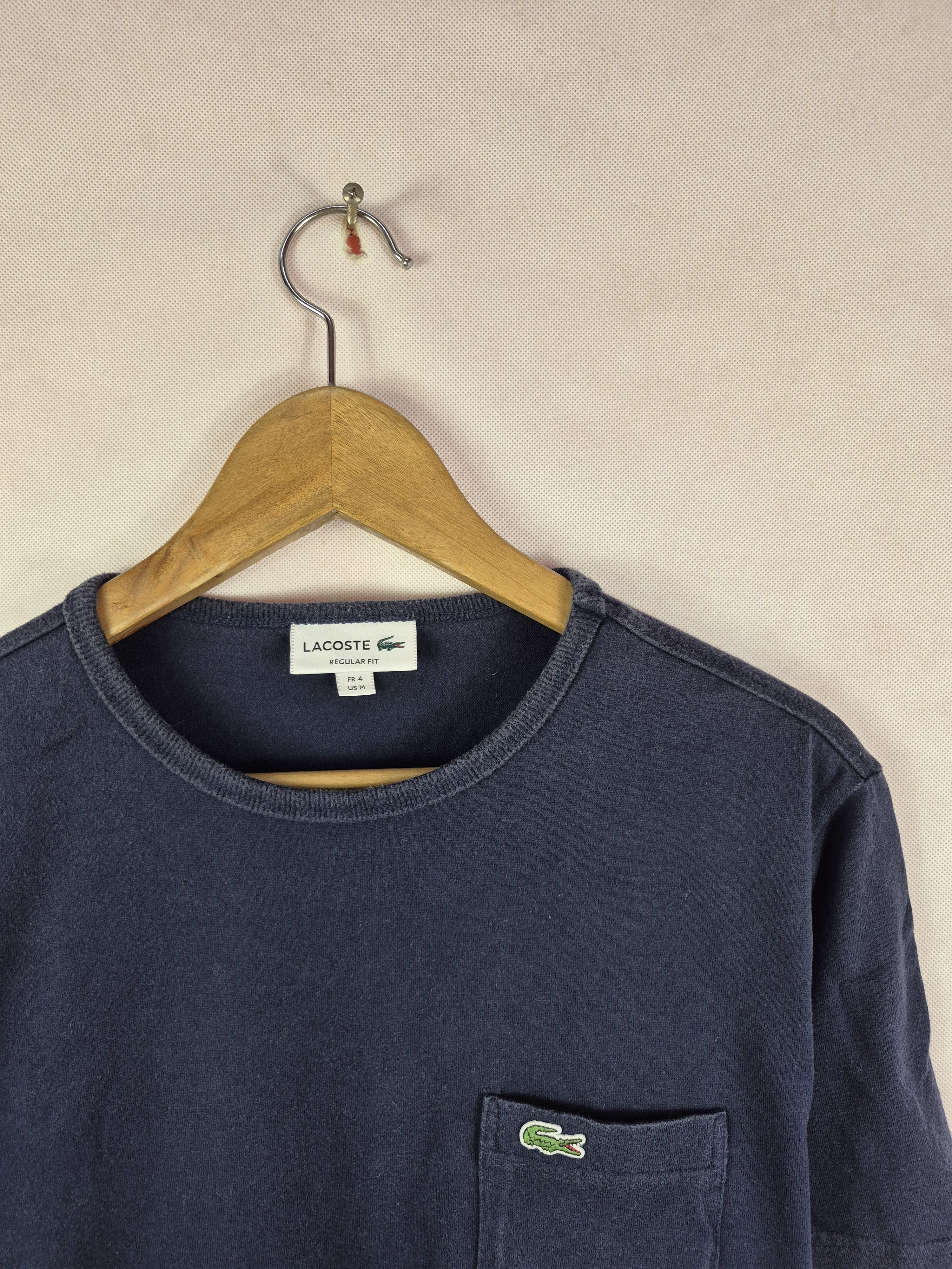 Lacoste 🔥 Lacoste Single Pocket Regular Fit Tee Navy Blue Size US M / EU 48-50 / 2 - 2 Thumbnail
