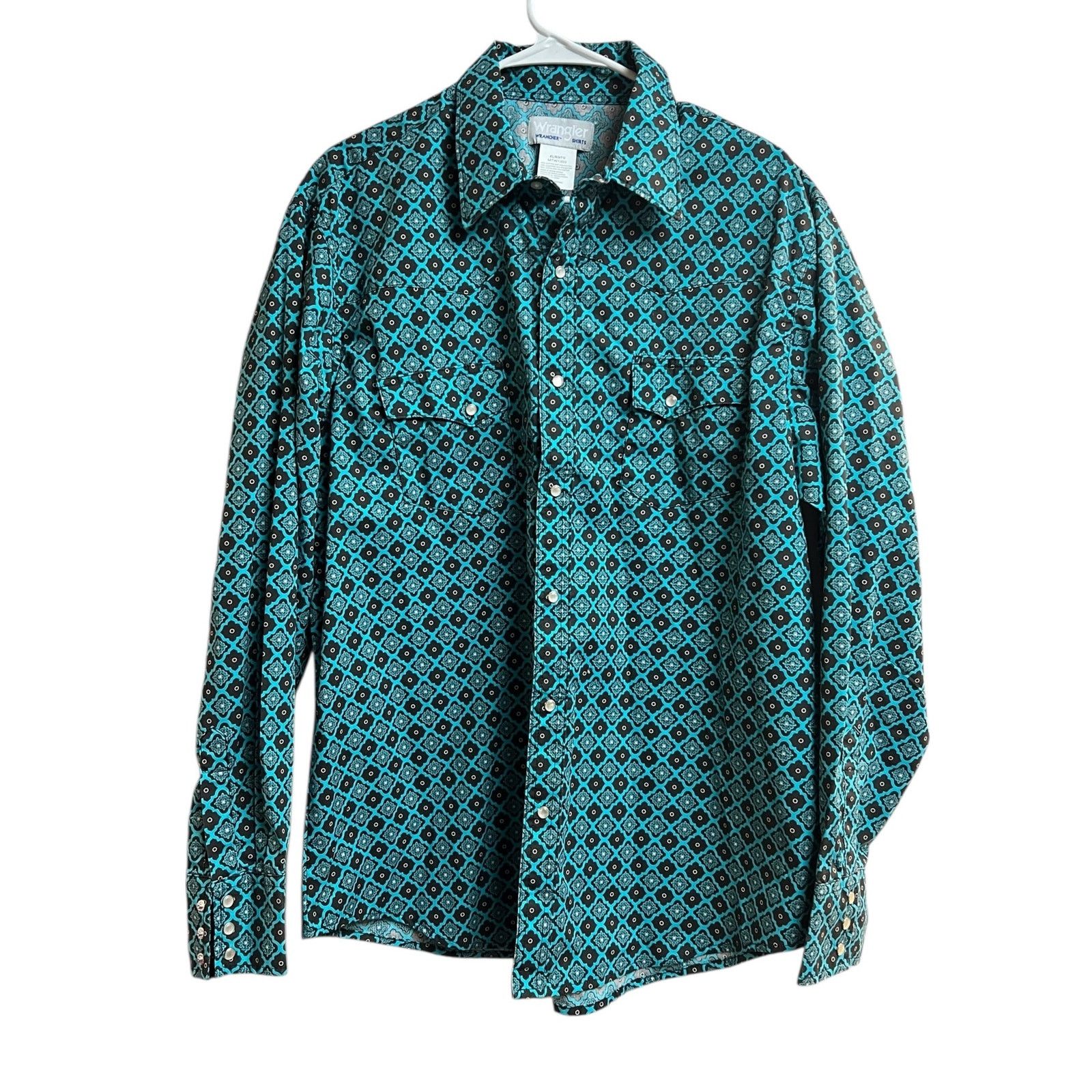 Wrangler Wrangler Wrancher Shirts Geometric Pattern Western XL Pearl Size US XL / EU 56 / 4 - 1 Thumbnail