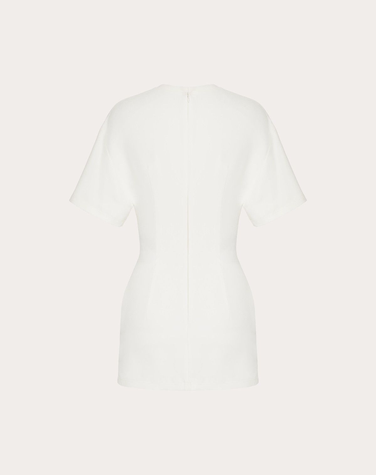Valentino o1s1wg110525 Structured Couture Short Dress in White Size S / US 4 / IT 40 - 2 Thumbnail