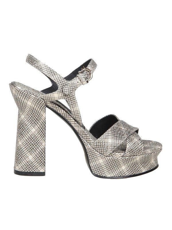 Salvatore Ferragamo o1y0426 Slingback Sandals in Platinum/White Size US 6.5 / IT 36.5 - 1 Thumbnail