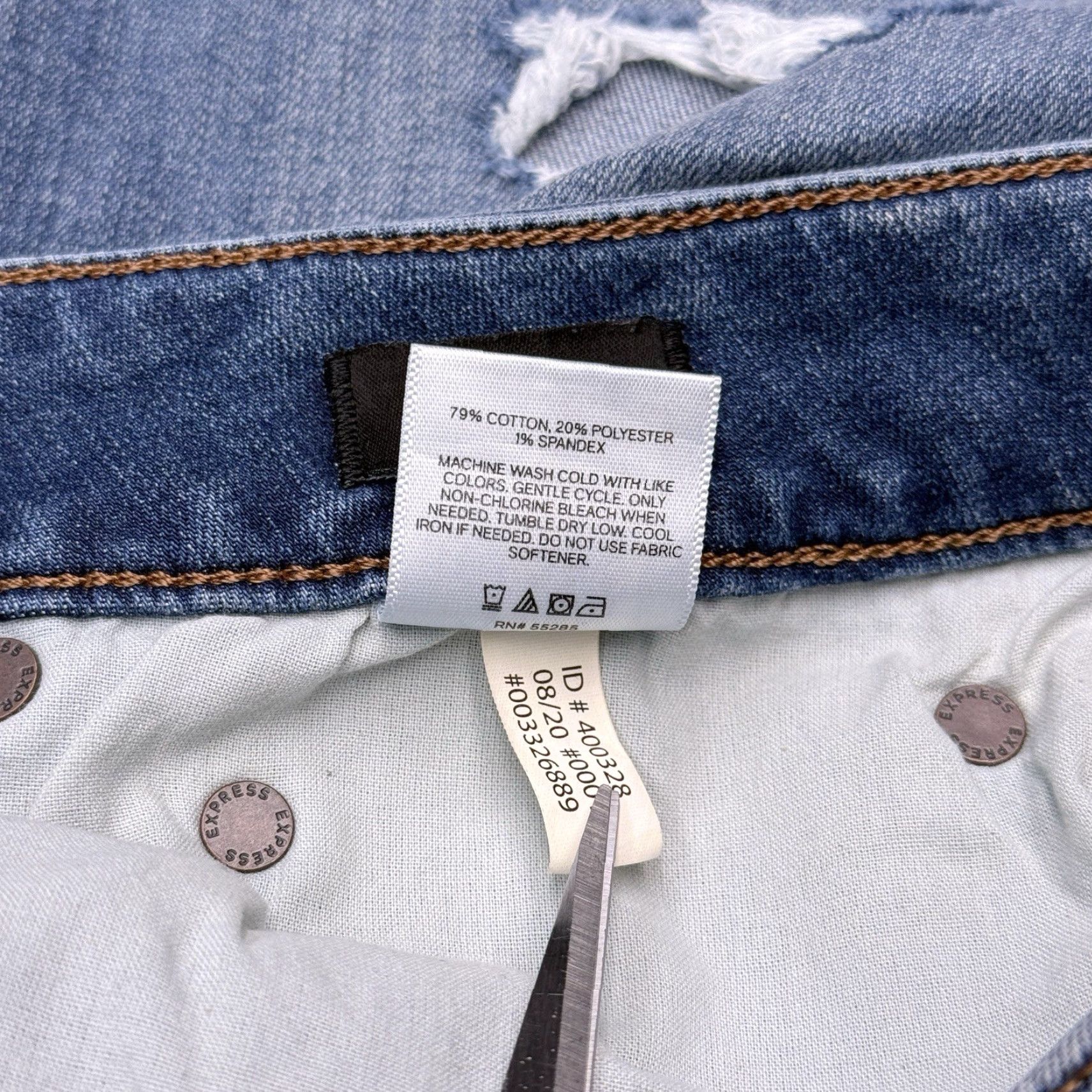Express Express Skinny Jeans 34x34 Mid Rise Stretch Distressed Mens Size US 34 / EU 50 - 6 Thumbnail