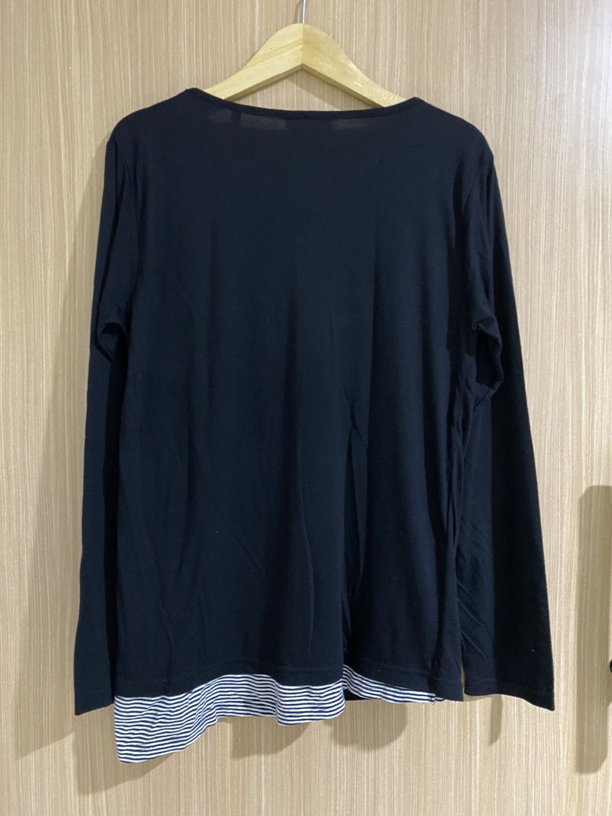 Japanese Brand 2000s oblo design poem double stripe layers longsleeve Size US L / EU 52-54 / 3 - 6 Thumbnail