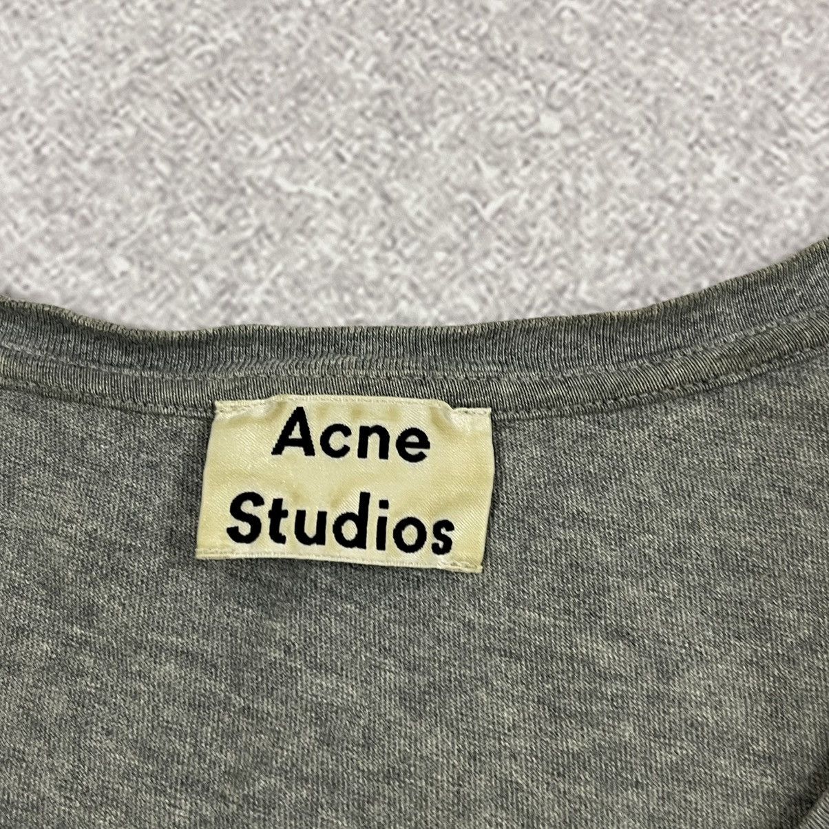 Acne Studios Grey Acne Studios cotton tee t-shirt with white logo Size S / US 4 / IT 40 - 4 Thumbnail