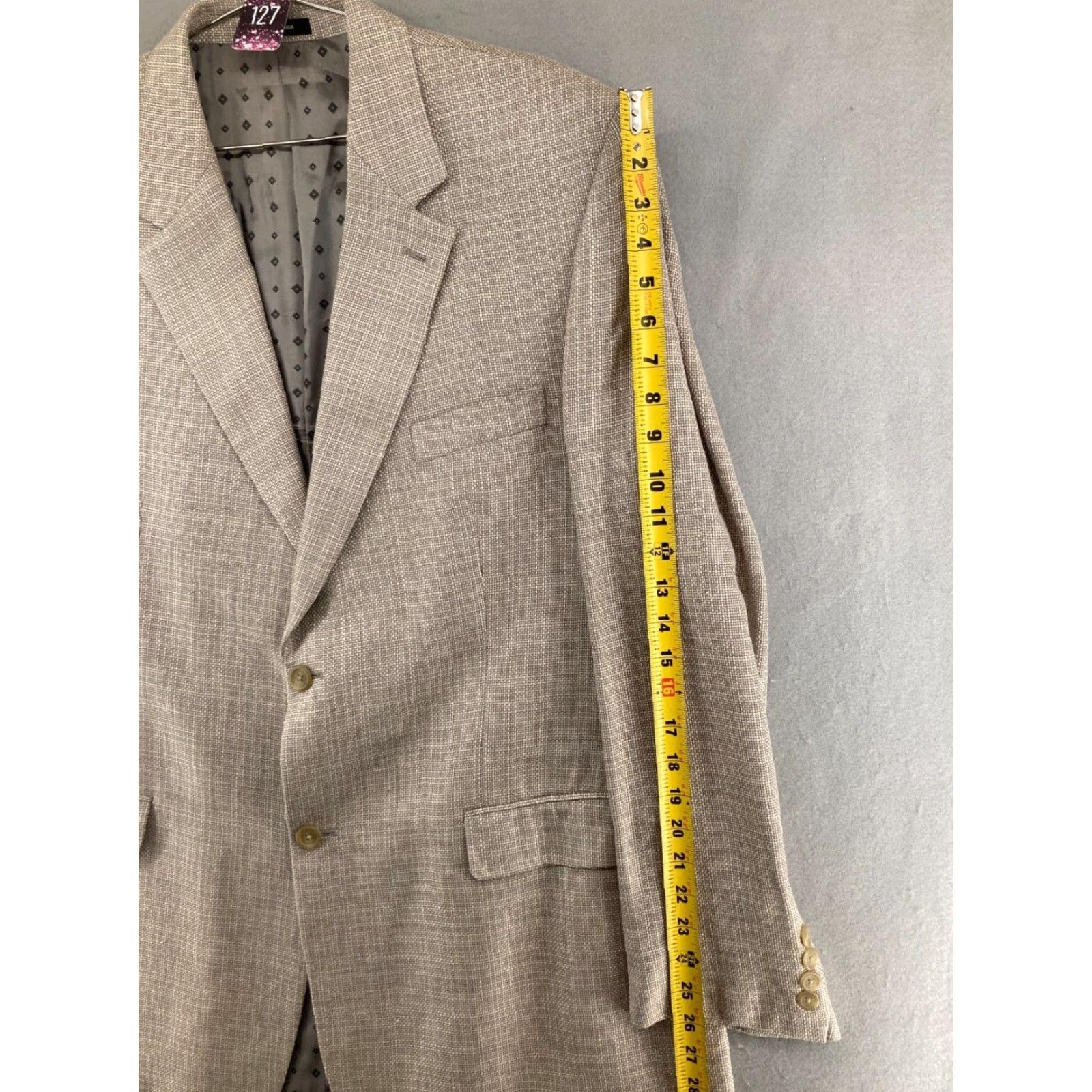 Ralph Lauren Lauren Ralph Lauren Men's Suit Jacket 46L Beige Silk Classic Regular Fit Size 46R - 4 Thumbnail