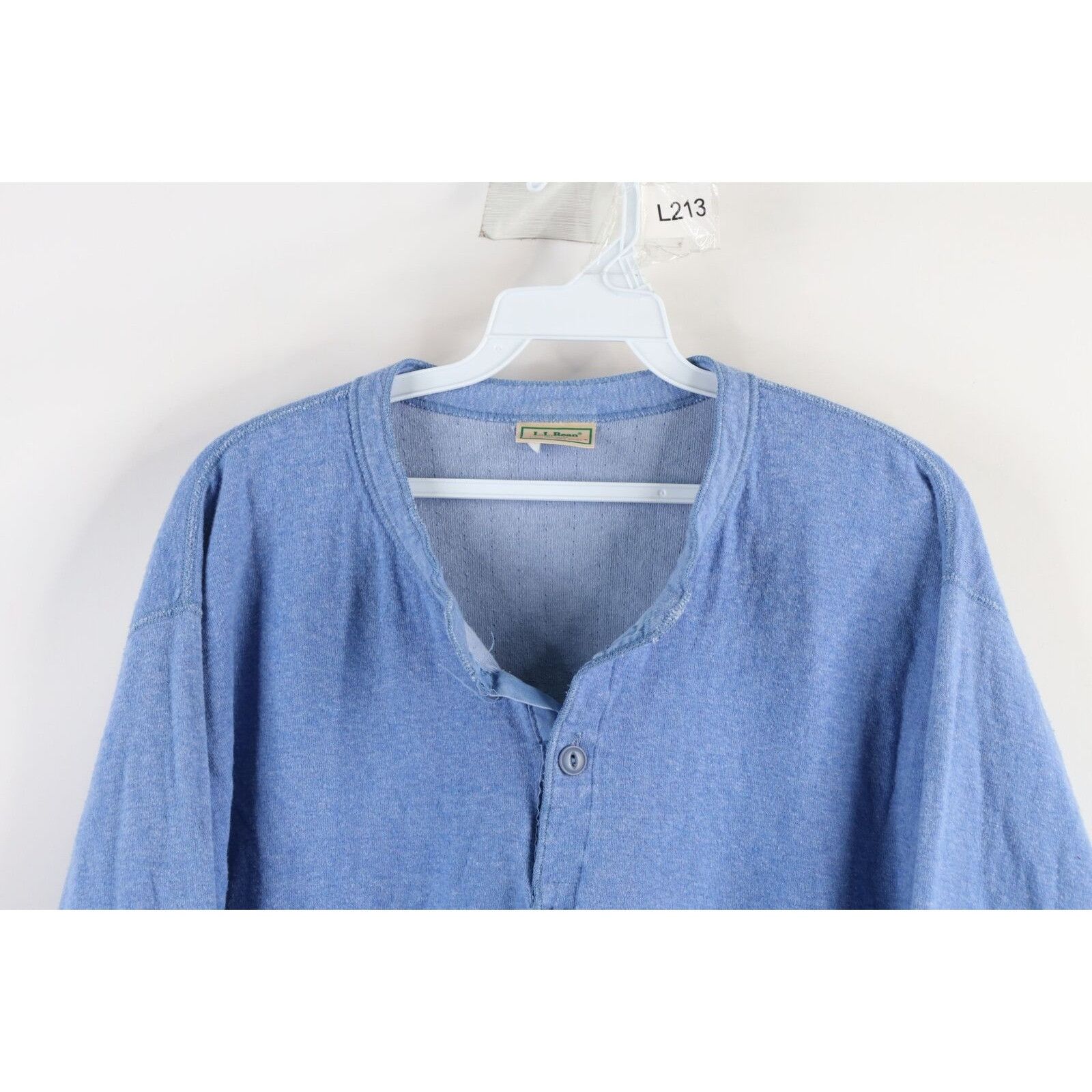 L.L. Bean × Vintage Vintage 90s LL Bean Rivers Driver Henley T-Shirt Blue USA Size US L / EU 52-54 / 3 - 2 Thumbnail