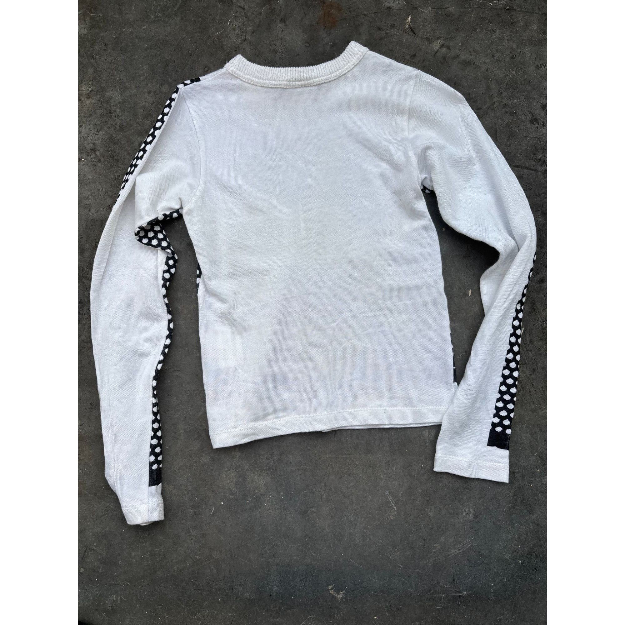 Vaquera Vaquera Rare Trompe LOeil Knit Top White & Black Size S Size S / US 4 / IT 40 - 6 Thumbnail