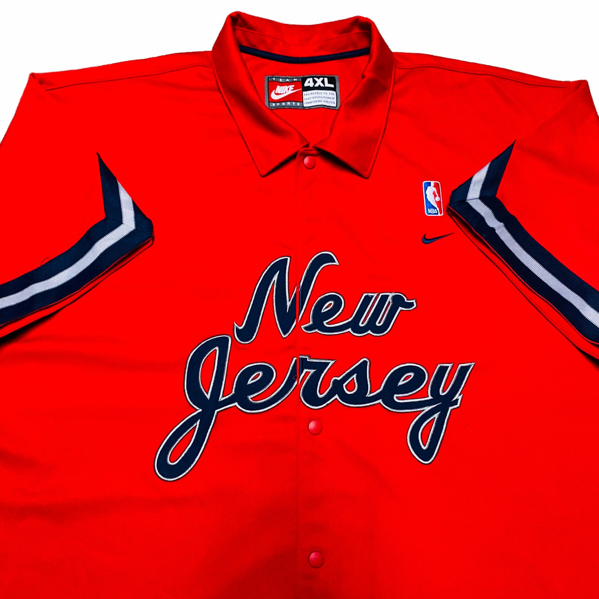 NBA × Nike × Vintage NJ Nets Vintage Warm Up Team Jacket - 4XL Big and Tall Size US XXL / EU 58 / 5 - 4 Thumbnail