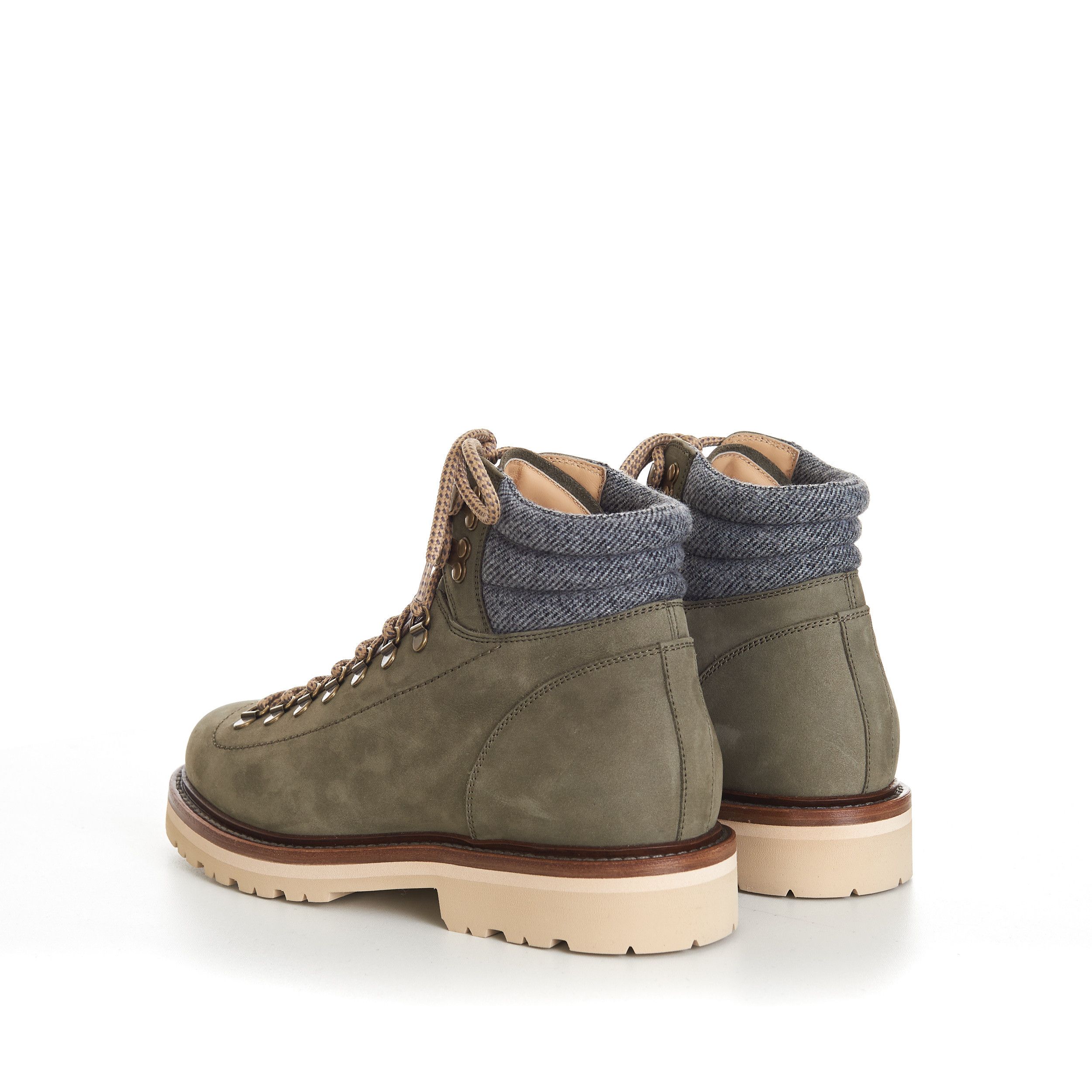 Brunello Cucinelli Nubuck Mountain-Style Boots With Wool Diagonal Insert Size US 7.5 / EU 40-41 - 5 Thumbnail