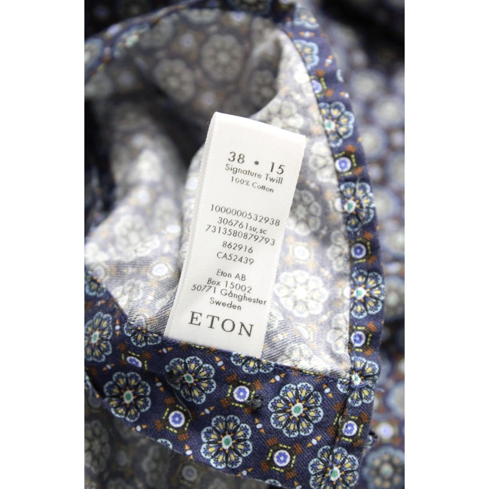 Eton Eton Super Slim Shirt Men's SMALL Button Up Patterned Spread Collar Size US S / EU 44-46 / 1 - 8 Thumbnail