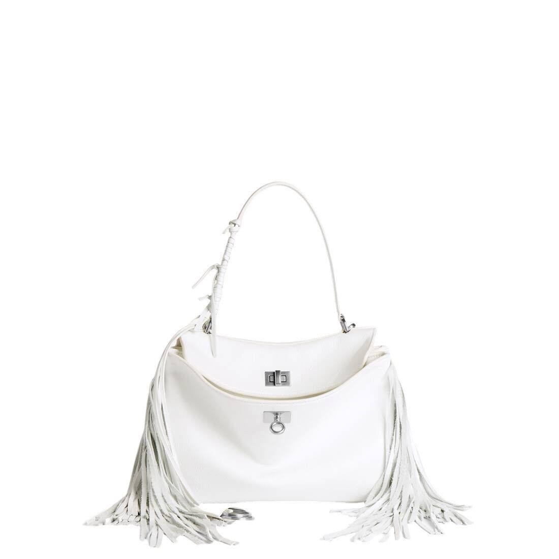Balenciaga Rodeo Small With Fringes $4190 White Top Handle B, Women's