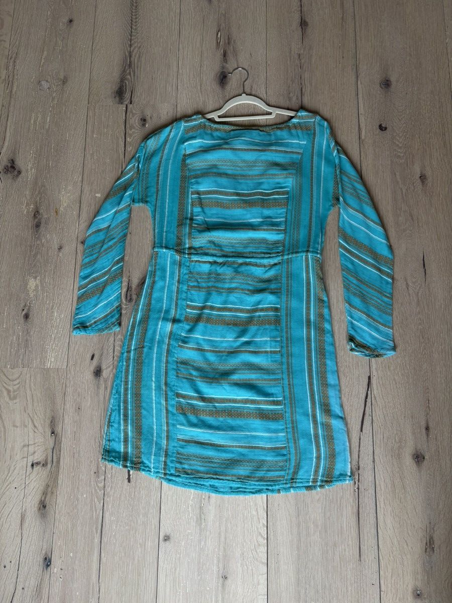 Other Vintage Ace & Jig Teal and Gold Summer Midi Dress Tie Waist Size M / US 6-8 / IT 42-44 - 7 Thumbnail
