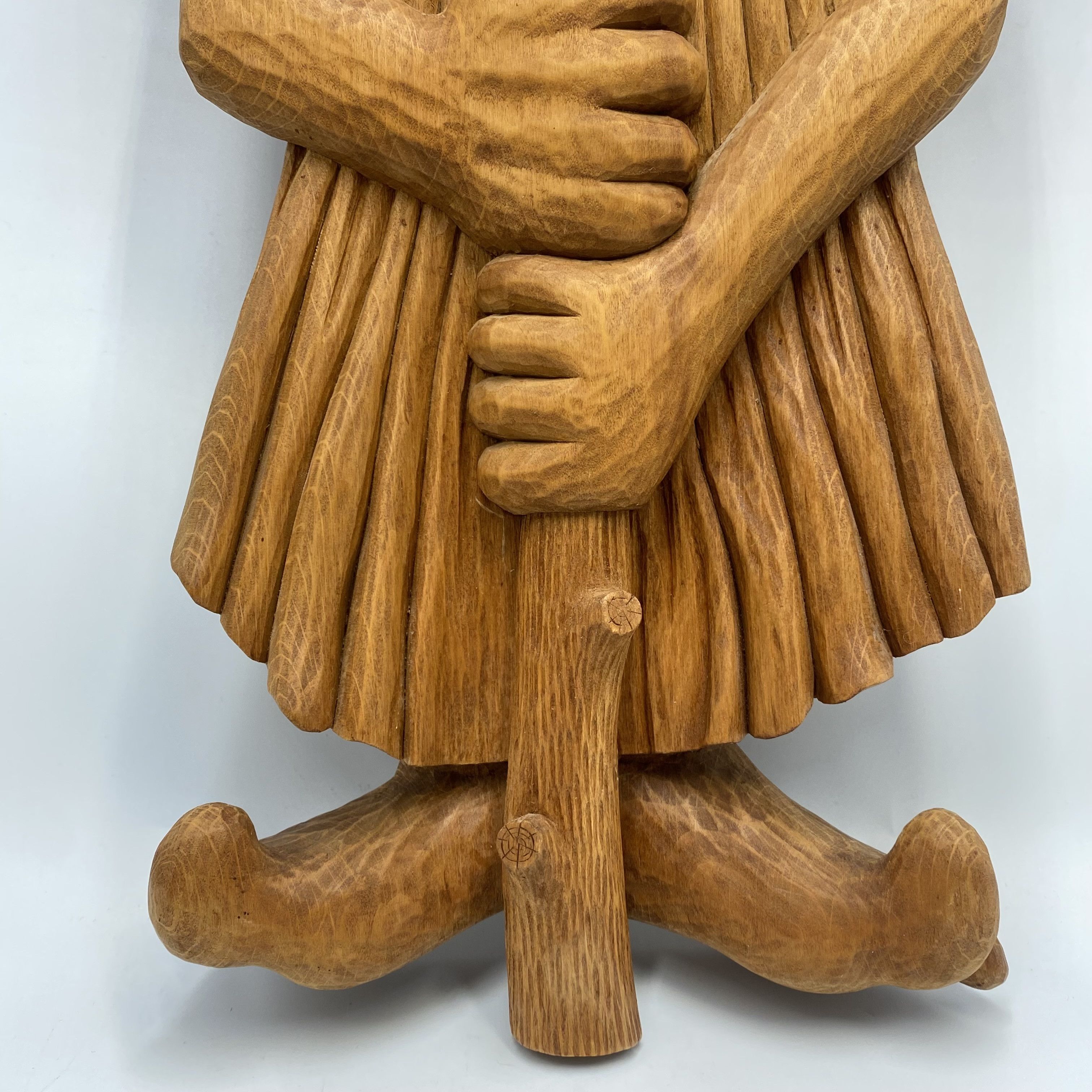 Vintage Hand Carved Wooden Figure Domovoi Wall Art Slavic Folk Art Size ONE SIZE - 2 Thumbnail