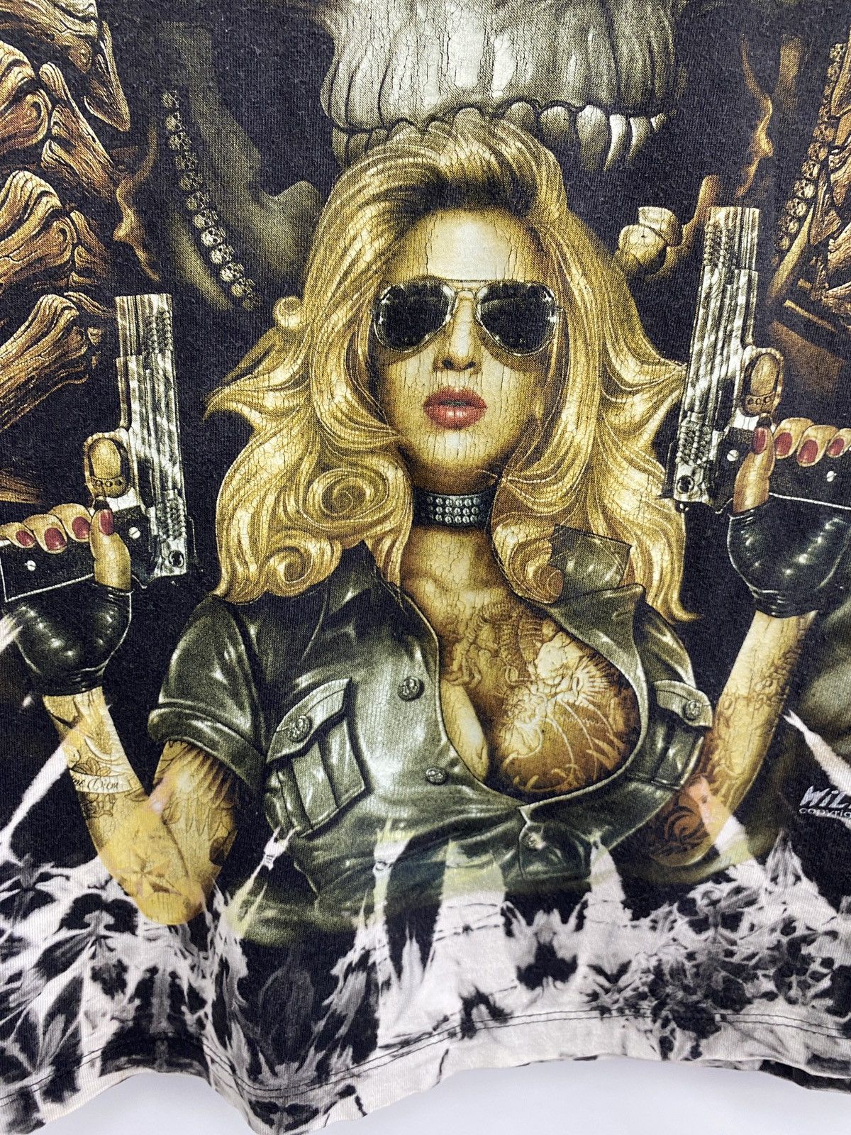 Affliction 💀 Vintage 90s Skull Sexy Girl Hell Time DeathT-Shirt Rare Size US L / EU 52-54 / 3 - 7 Thumbnail