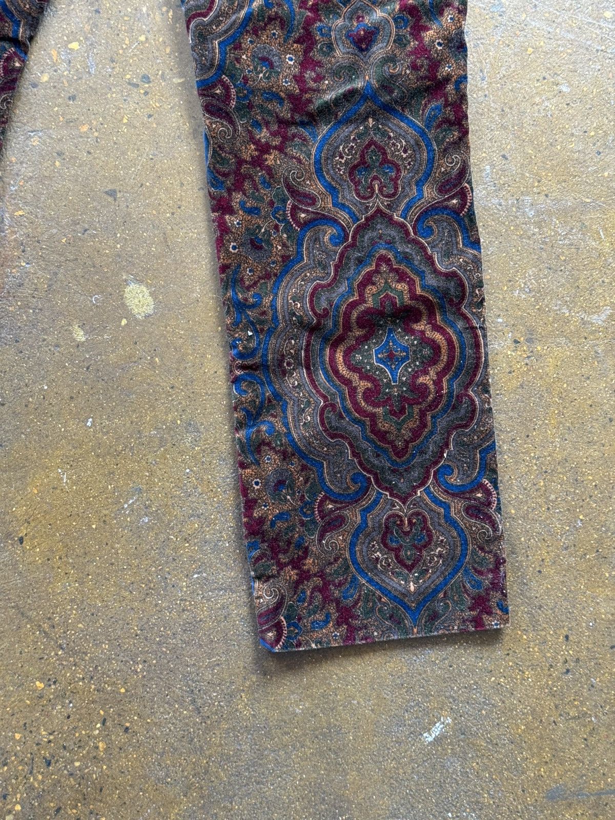 Vintage Brown and blue paisley print corduroy pants Size 24" / US 00 / IT 34 - 7 Thumbnail
