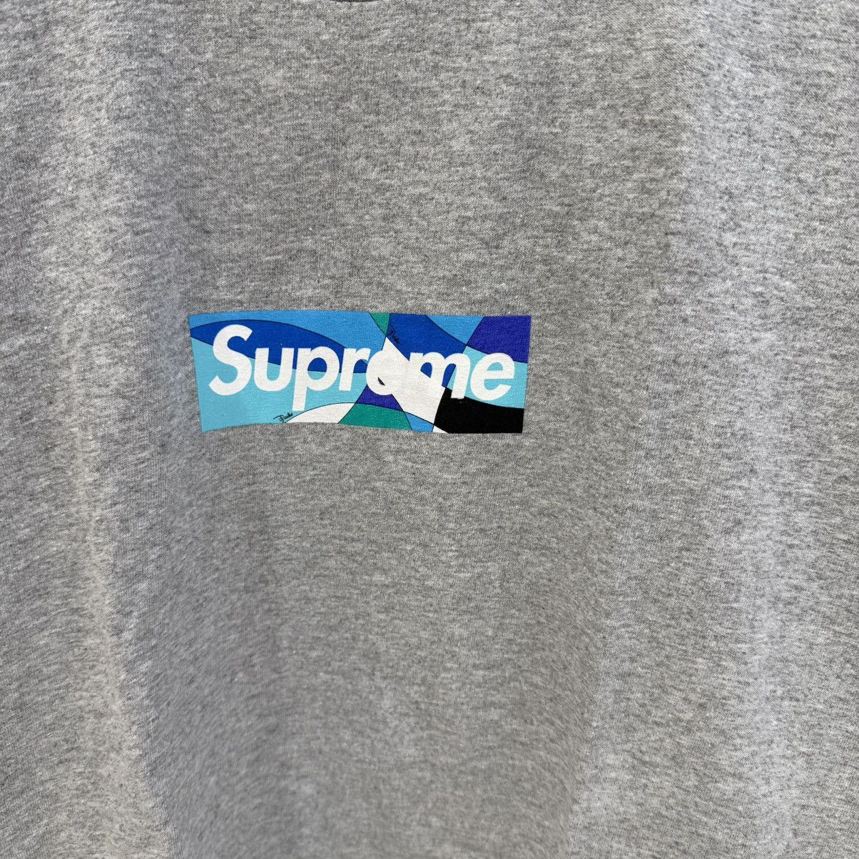 Supreme Supreme Emilio Pucci Box Logo Tee Gray Blue Size US L / EU 52-54 / 3 - 2 Thumbnail