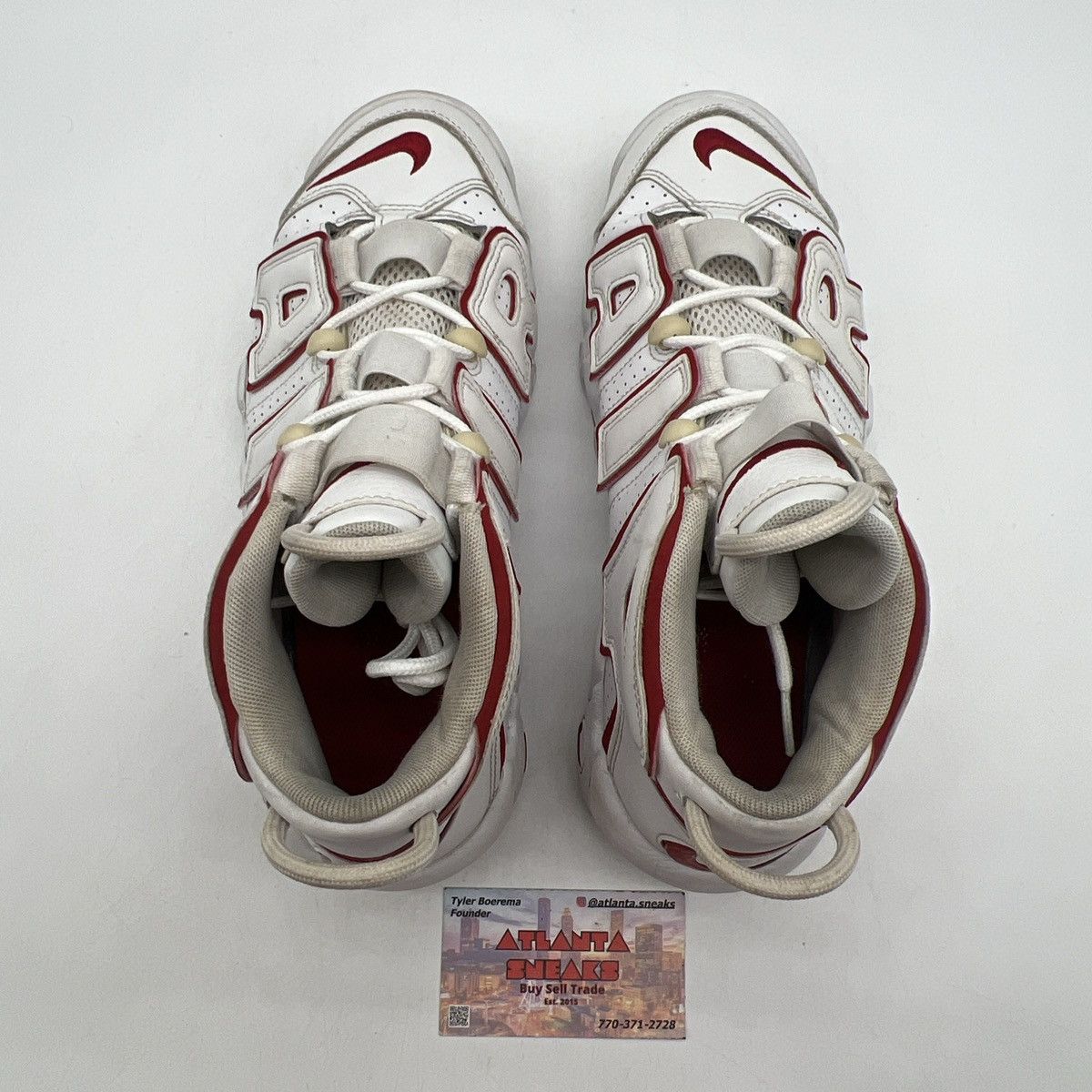 Nike Air uptempo white varsity red Size US 8.5 / EU 41-42 - 6 Thumbnail