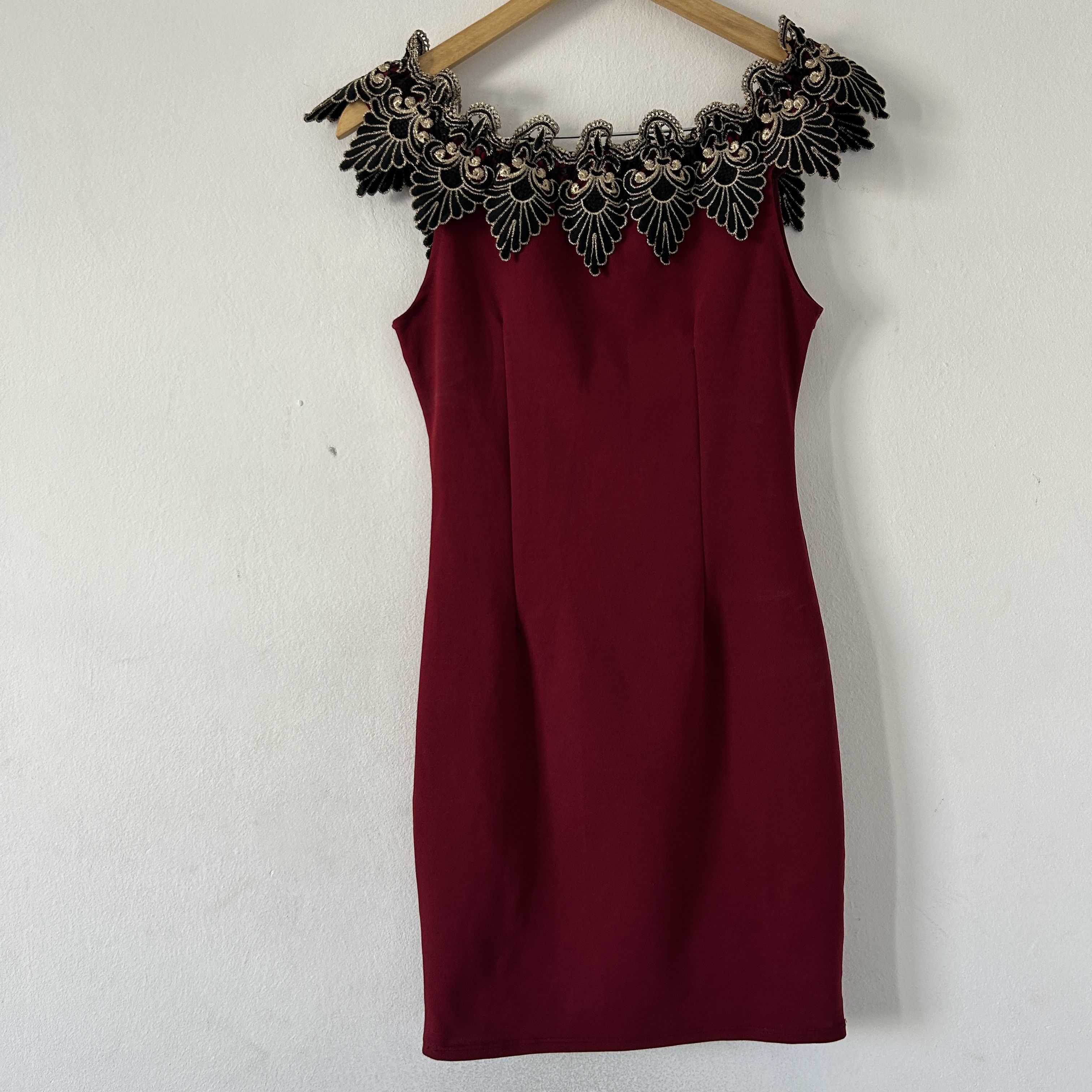 Vintage Vintage Burgundy Hue Bodycon Dress Size M / US 6-8 / IT 42-44 - 7 Thumbnail