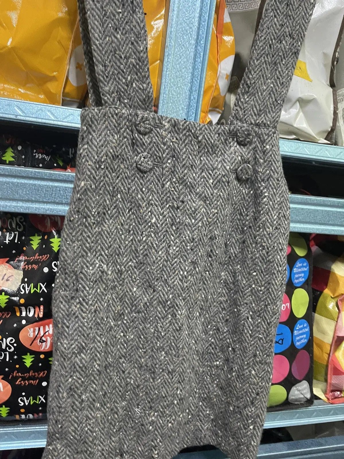 Mademoiselle Non Non Vintage Mademoiselle NON NON Tweed Wool Pinafore Dress Size S / US 4 / IT 40 - 4 Thumbnail