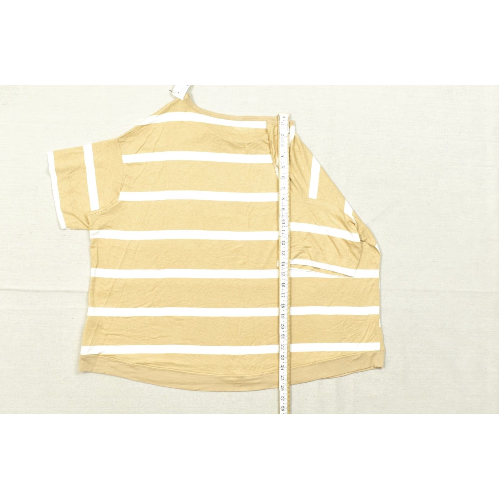 Vintage Lane Bryant Blouse Shirt Women Plus 18/20 Short Sleeve Striped Beige White Casual Basic 18/20 Womens Shoes? Size XXL / US 16-18 / IT 52-54 - 5 Thumbnail