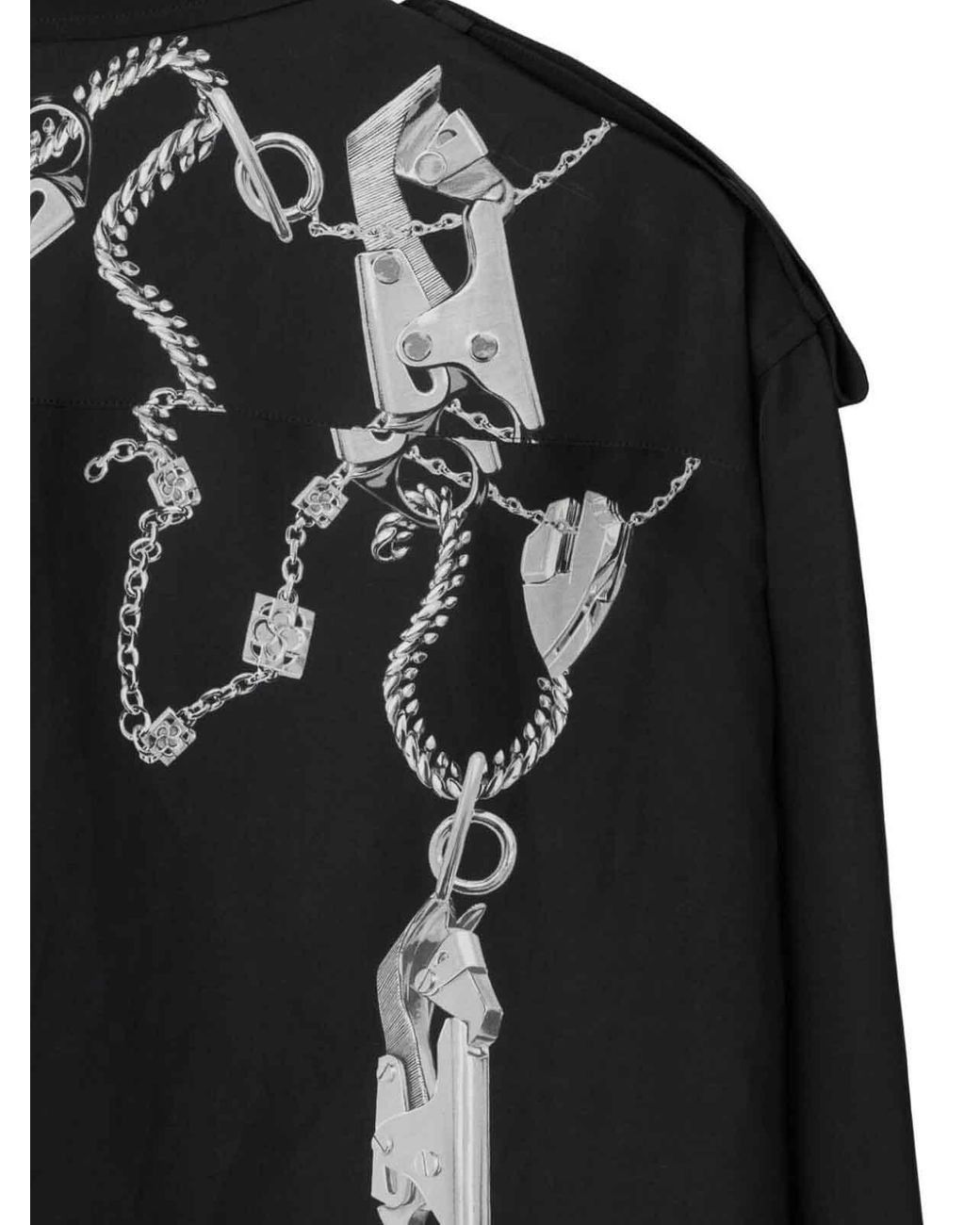 Burberry Prorsum Knight Hardware-print Silk Shirt Size US XL / EU 56 / 4 - 5 Thumbnail