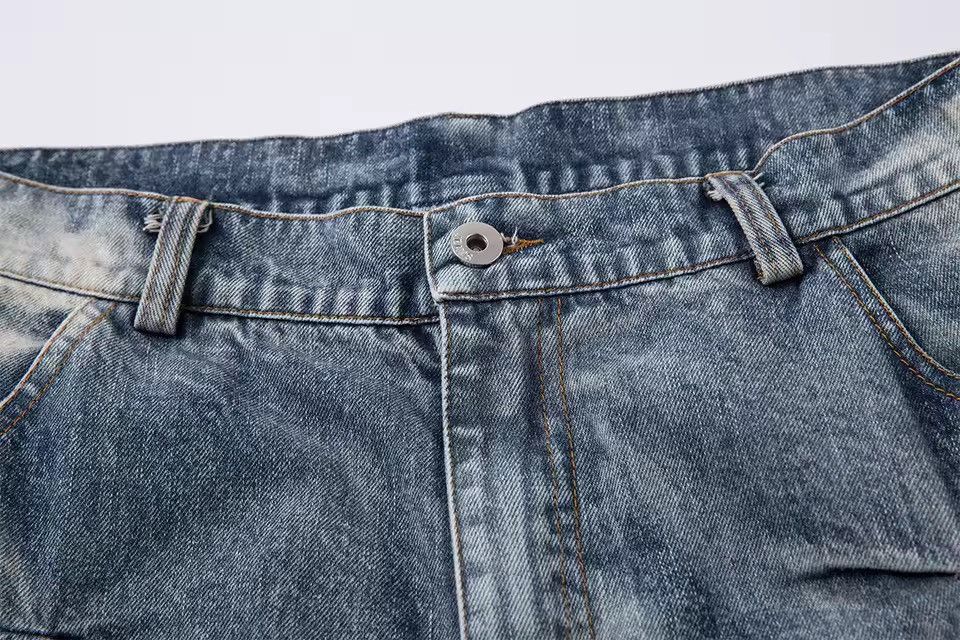 Jean Streetwear Designer Washed Wide Leg Retro Outdoor Jeans Size US 35 - 11 Thumbnail