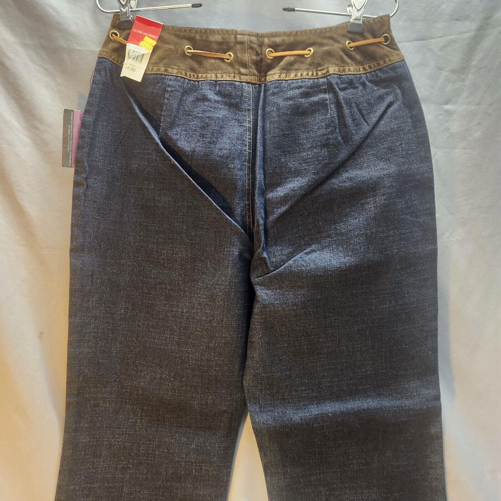 Designer Gloria Vanderbilt Boot Cut Suede Top Jeans Size 8 NWT Size 30" / US 8 / IT 44 - 7 Thumbnail
