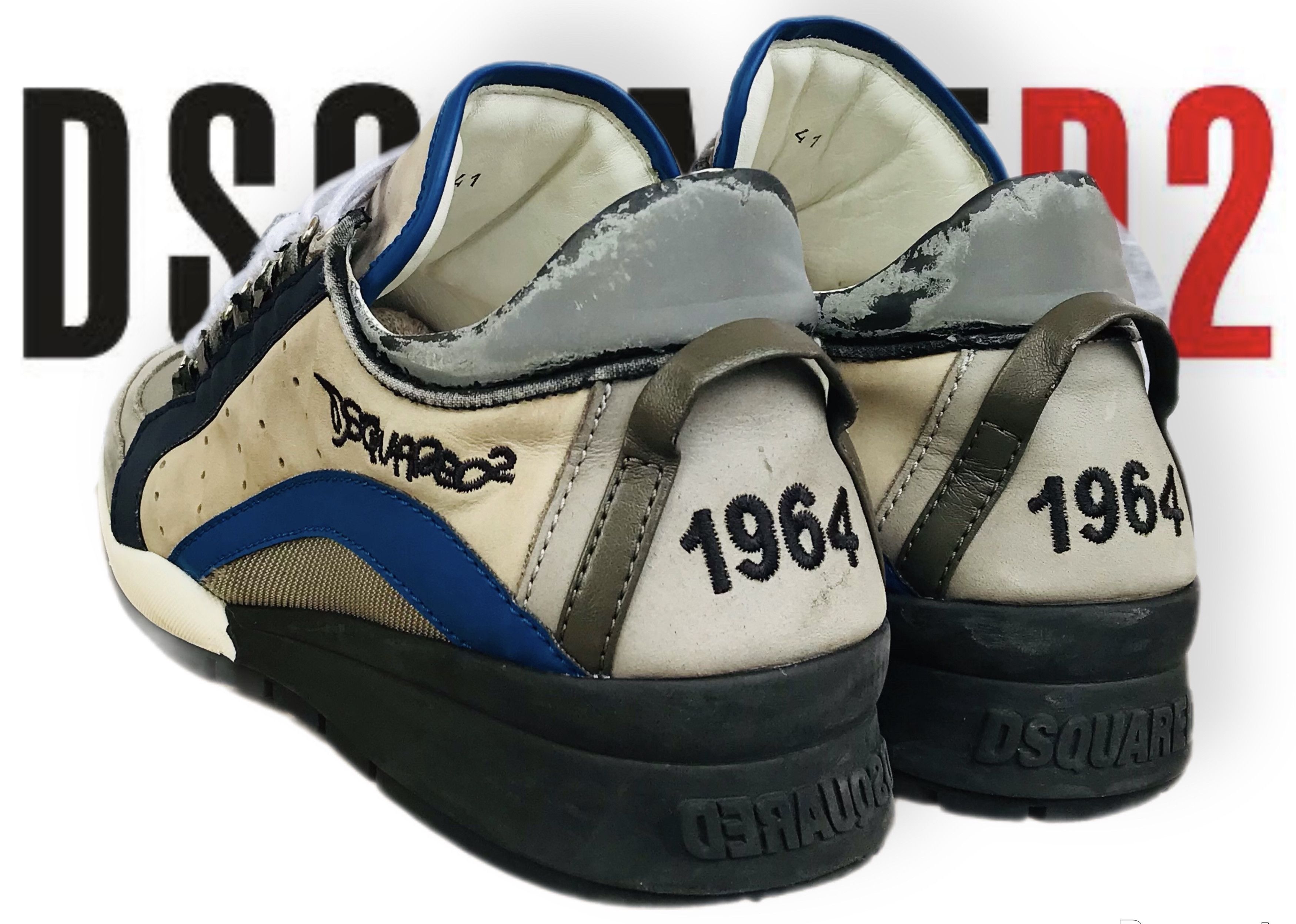 Dsquared2 Dsquared2 Kick it 1964 Men's Low Top Leather Shoes Vintage Size US 8 / EU 41 - 3 Thumbnail