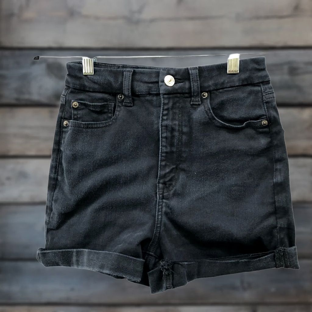 American Eagle Outfitters VINTAGE: No American Eagle Shirt Denim Shorts Womens 2 Black Stretch Shortie Hi-Rise 2.5in Inseam 5-Pocket Growth? Size 26" / US 2 / IT 38 - 1 Thumbnail