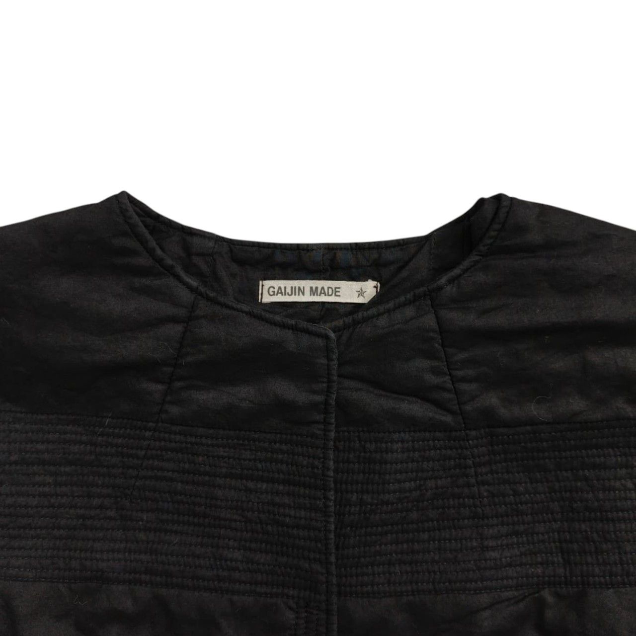Japanese Brand Gaijin Made Quilted Collarless Jacket Size M / US 6-8 / IT 42-44 - 3 Thumbnail