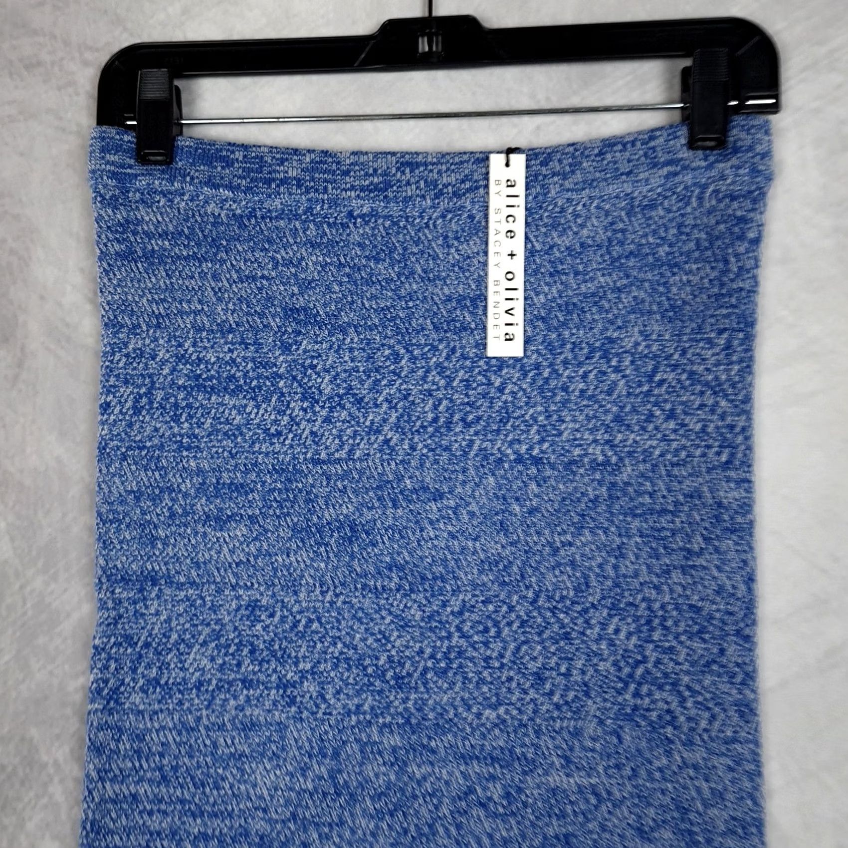 Alice + Olivia VINTAGE? No -> Alice + Olivia Skirt Womens Medium Blue Pencil Midi High Waist Wool Knit Bodycon Size 32" / US 10 / IT 46 - 5 Thumbnail