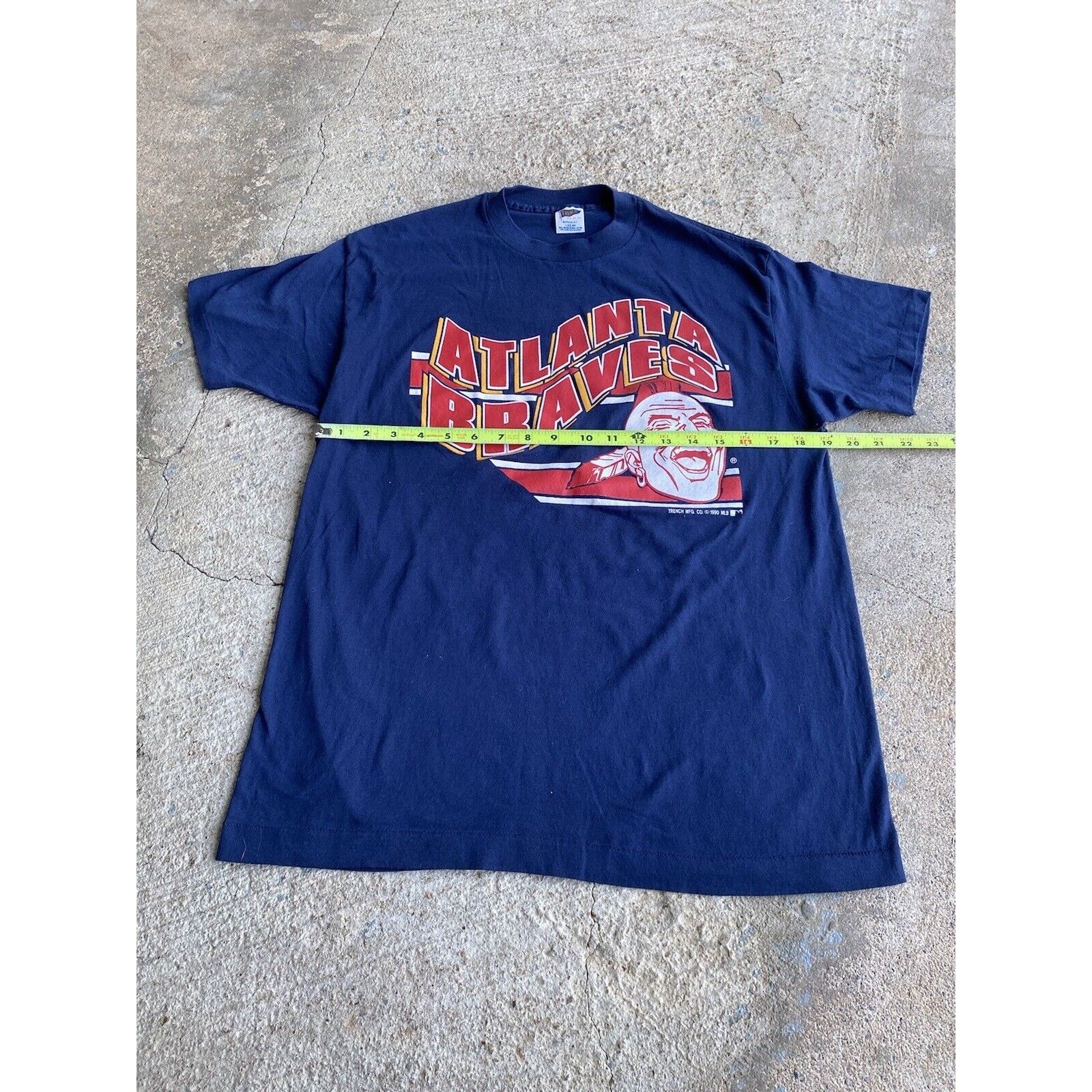 MLB Vintage 90s Atlanta Braves Baseball T Shirt Large Used Blue Size US L / EU 52-54 / 3 - 8 Thumbnail